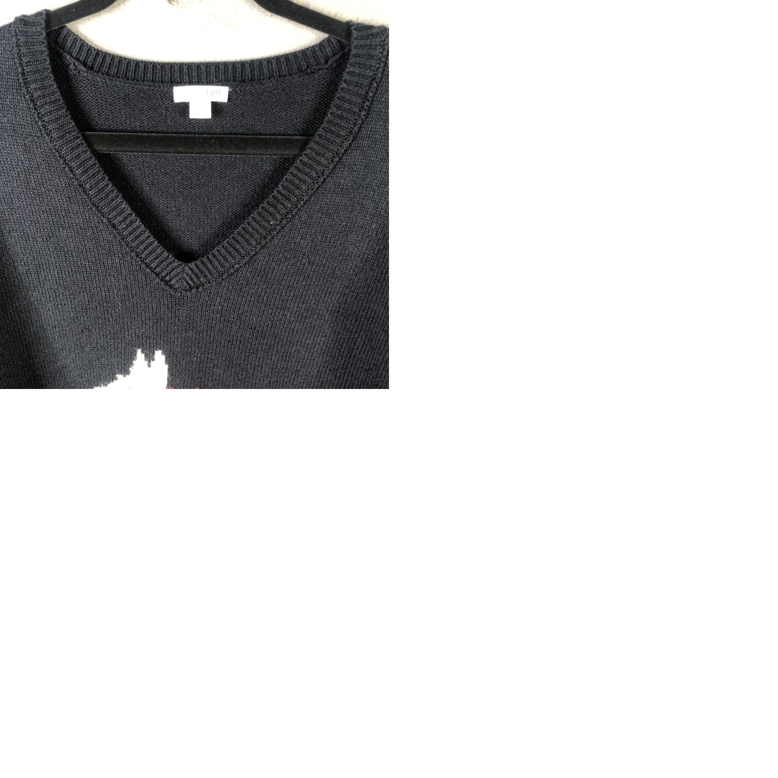 J. Jill J. Jill Sweater Womens L Blue V-Neck Dog Graphic Pullover Knit Wool Yak Cotton Acrylic Polyester Nylon Knit Style Relaxed Casual 90s? (Oops) Size L / US 10 / IT 46 - 9 Thumbnail