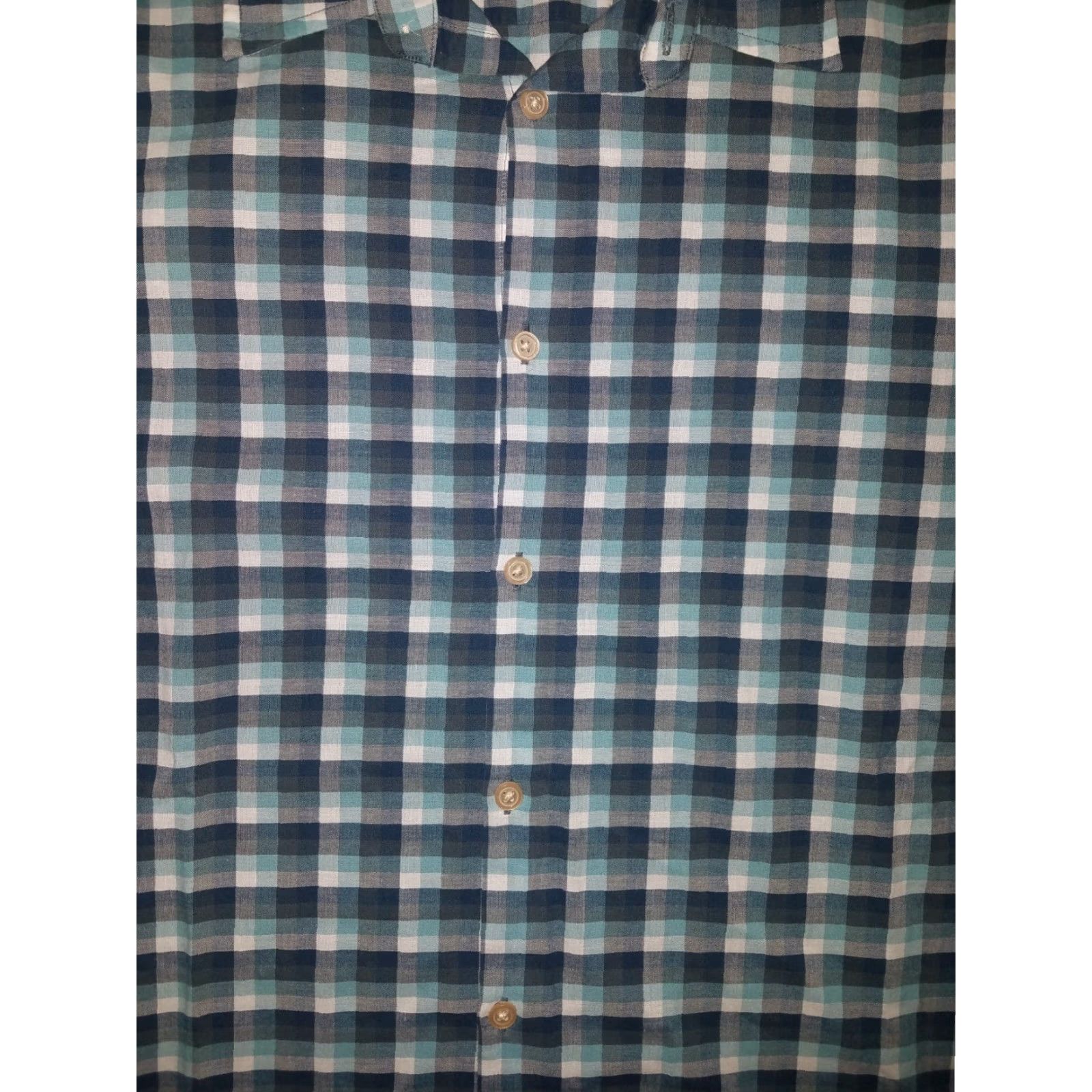 John Varvatos John Varvatos Button-Down Shirt Mens L Plaid Short Sleeve Blue Multicolor Colorful Size US L / EU 52-54 / 3 - 3 Thumbnail