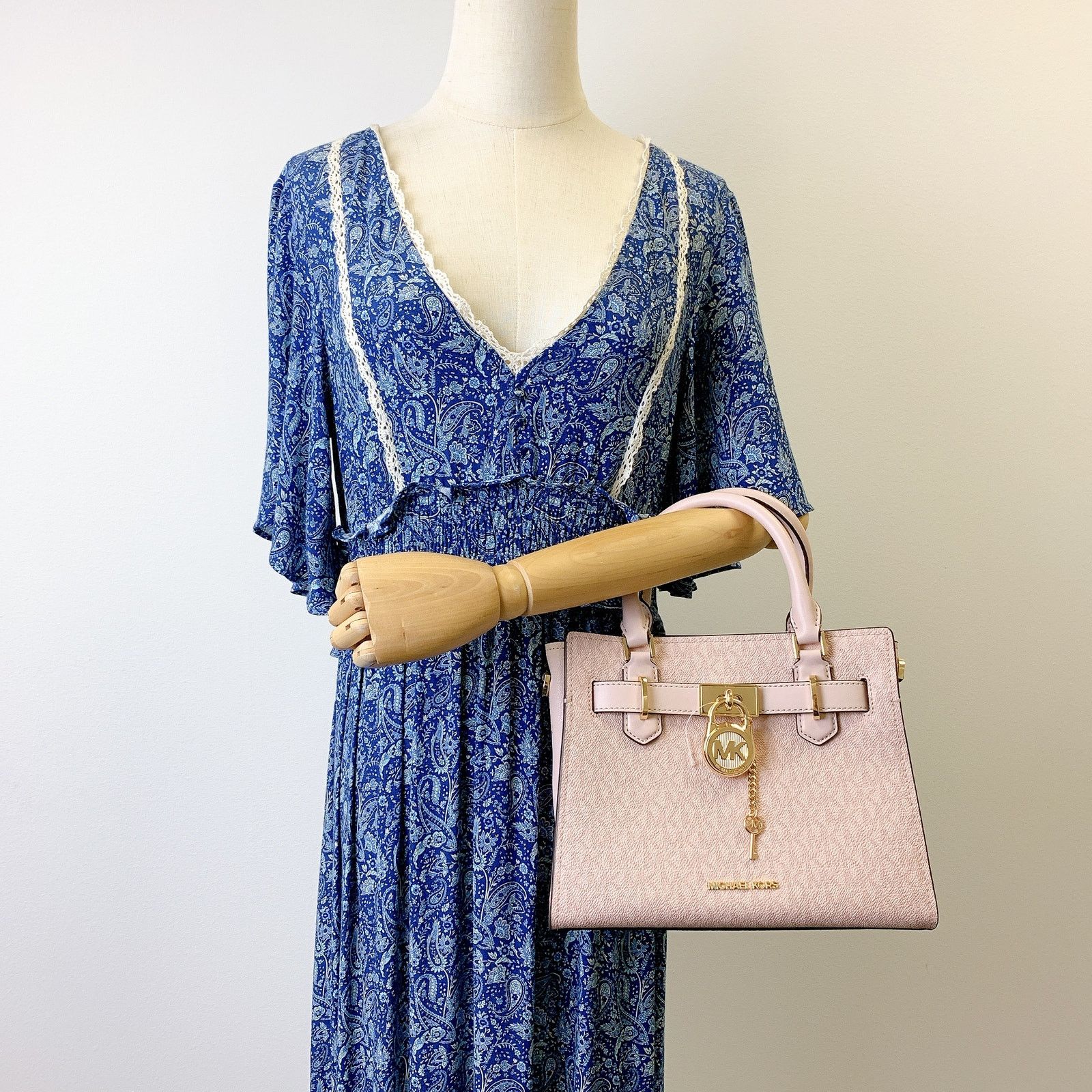 Michael Kors Michael Kors 35F1GHMS1B Hamilton Small Logo Satchel IN PWDR Size ONE SIZE - 2 Thumbnail