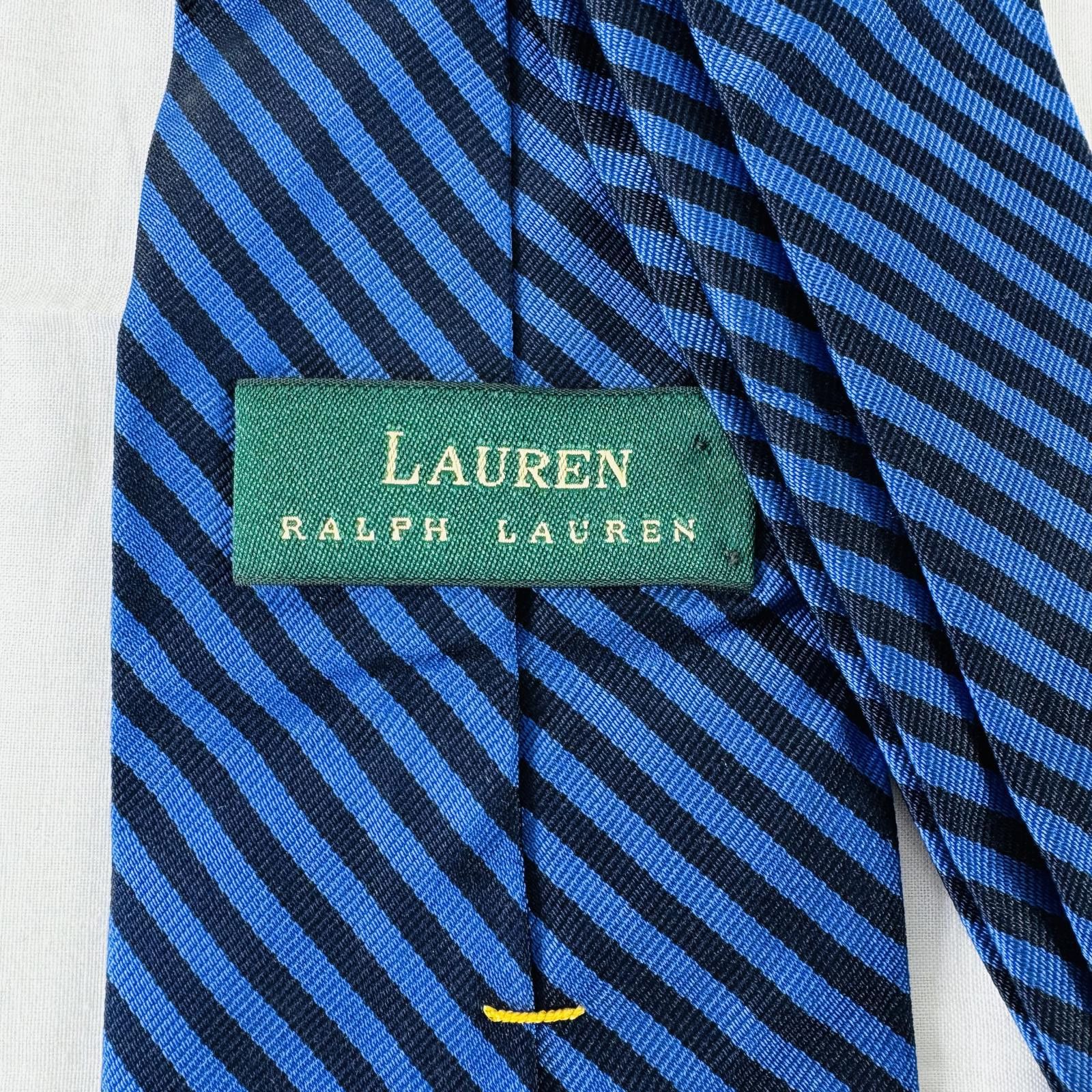 Polo Ralph Lauren Ralph Lauren Tie Blue & Black Stripe made in USA LRL 55” Size ONE SIZE - 3 Thumbnail