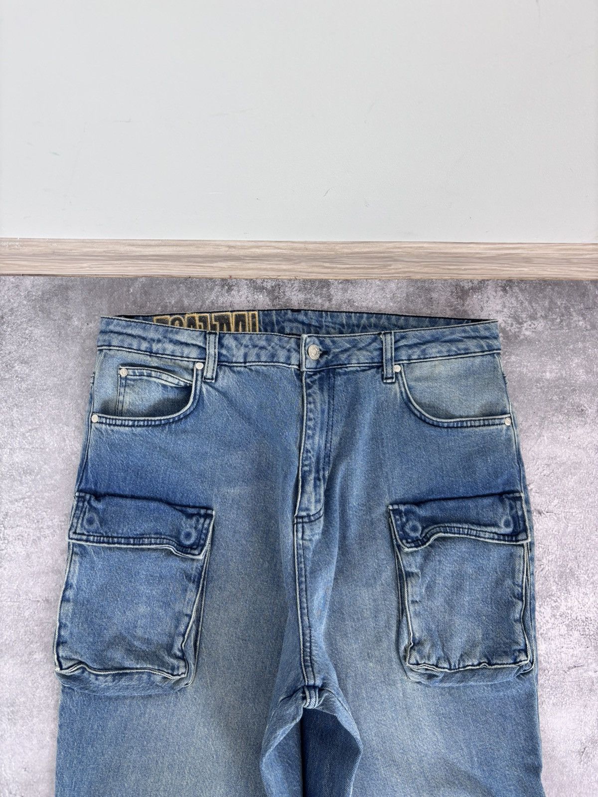 LFDY LFDY Live Fast Die Young Blue Multipocket Baggy Cargo Jeans Size US 34 / EU 50 - 8 Thumbnail