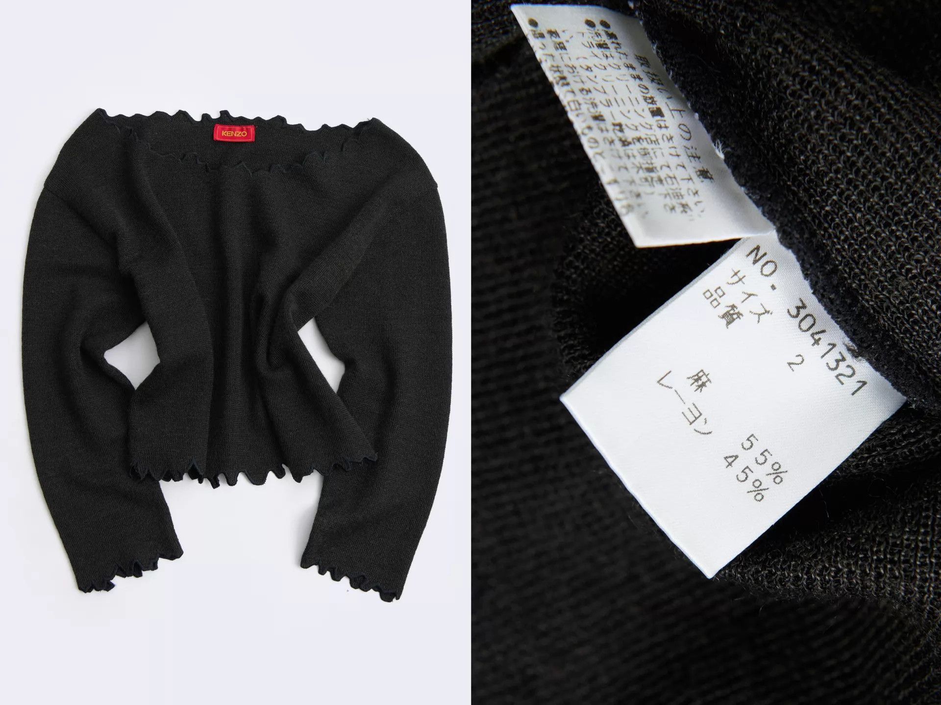 Kenzo KENZO 80s Vintage Wavy Hem Linen Blend Knit Top Size XS / US 0-2 / IT 36-38 - 9 Thumbnail