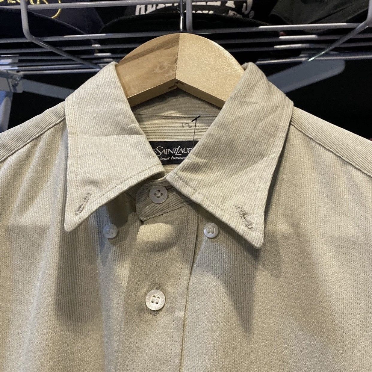 Yves Saint Laurent Vintage Yves Saint Laurent Beige Button Up Shirt Archive YSL Size US L / EU 52-54 / 3 - 9 Thumbnail