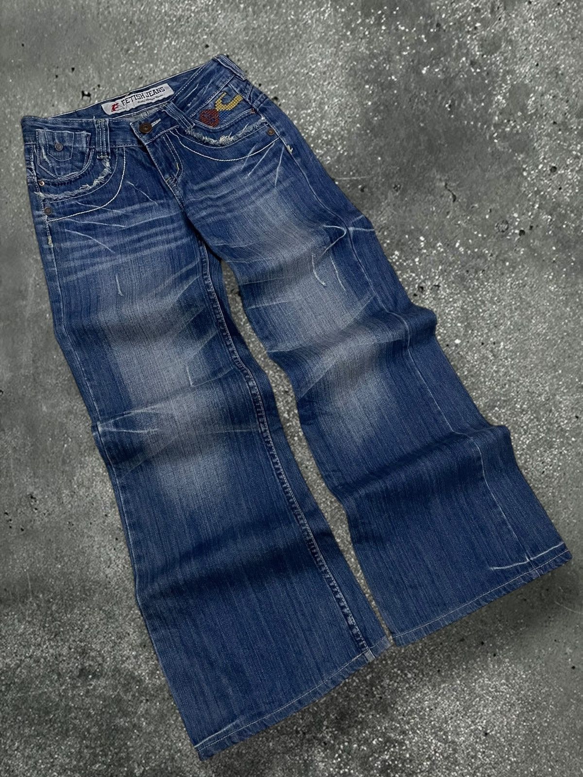 Designer × Japanese Brand × Vintage Vintage 1990s Japan Designer Fetish Baggy Y2K Style Denim Size US 26 / EU 42 - 2 Thumbnail