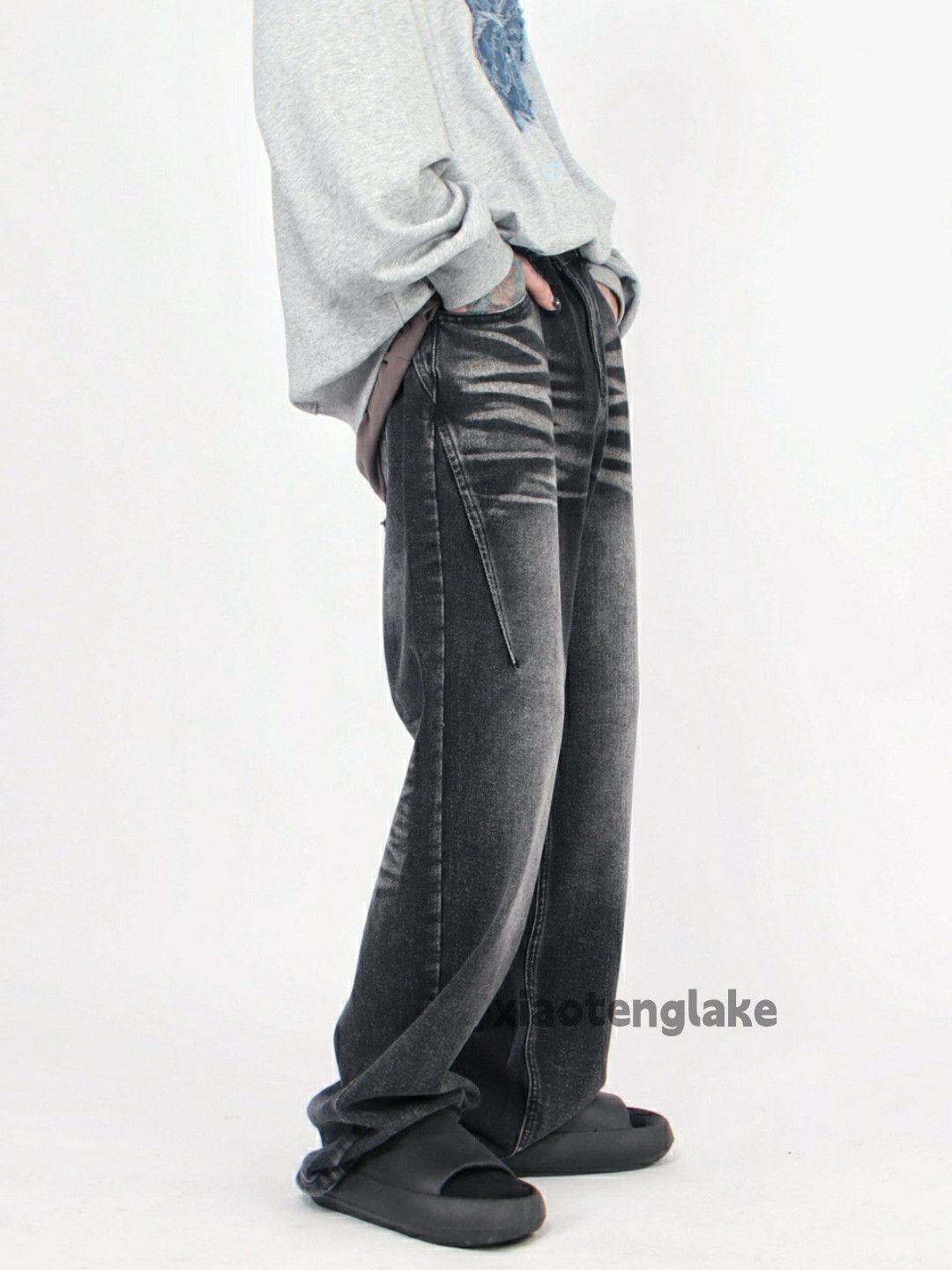 Jean × Vintage washed faded cleanfit yuppie loose baggy jeans Size US 32 / EU 48 - 3 Thumbnail