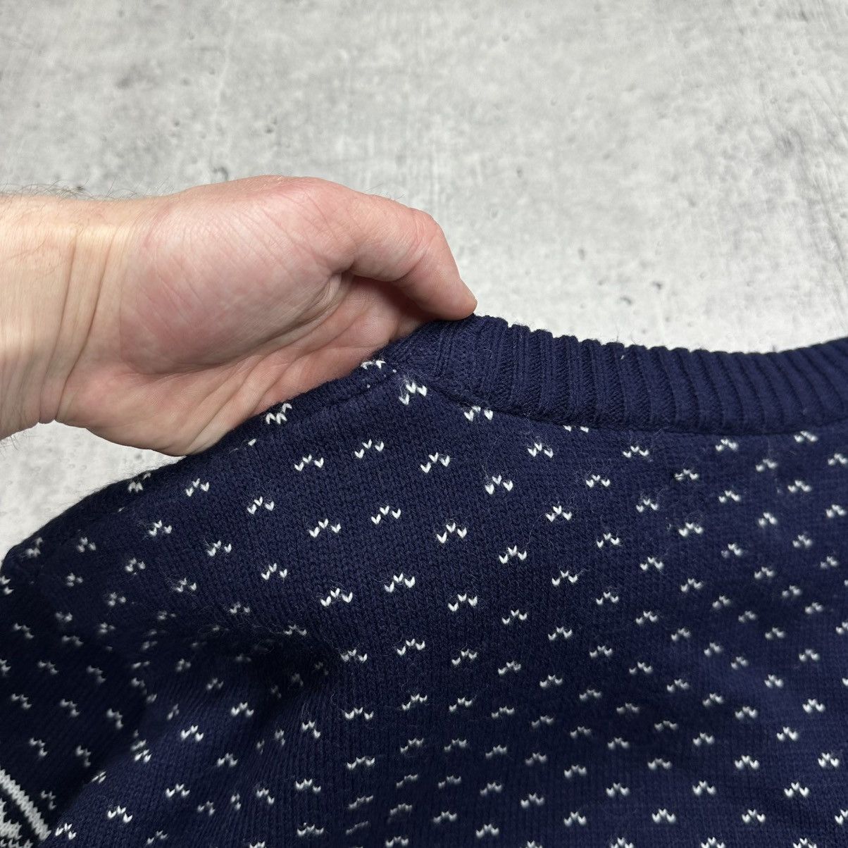Polo Ralph Lauren × Vintage Polo Ralph Lauren Navy Multi Skier Graphic Cotton Sweater Size US L / EU 52-54 / 3 - 7 Thumbnail