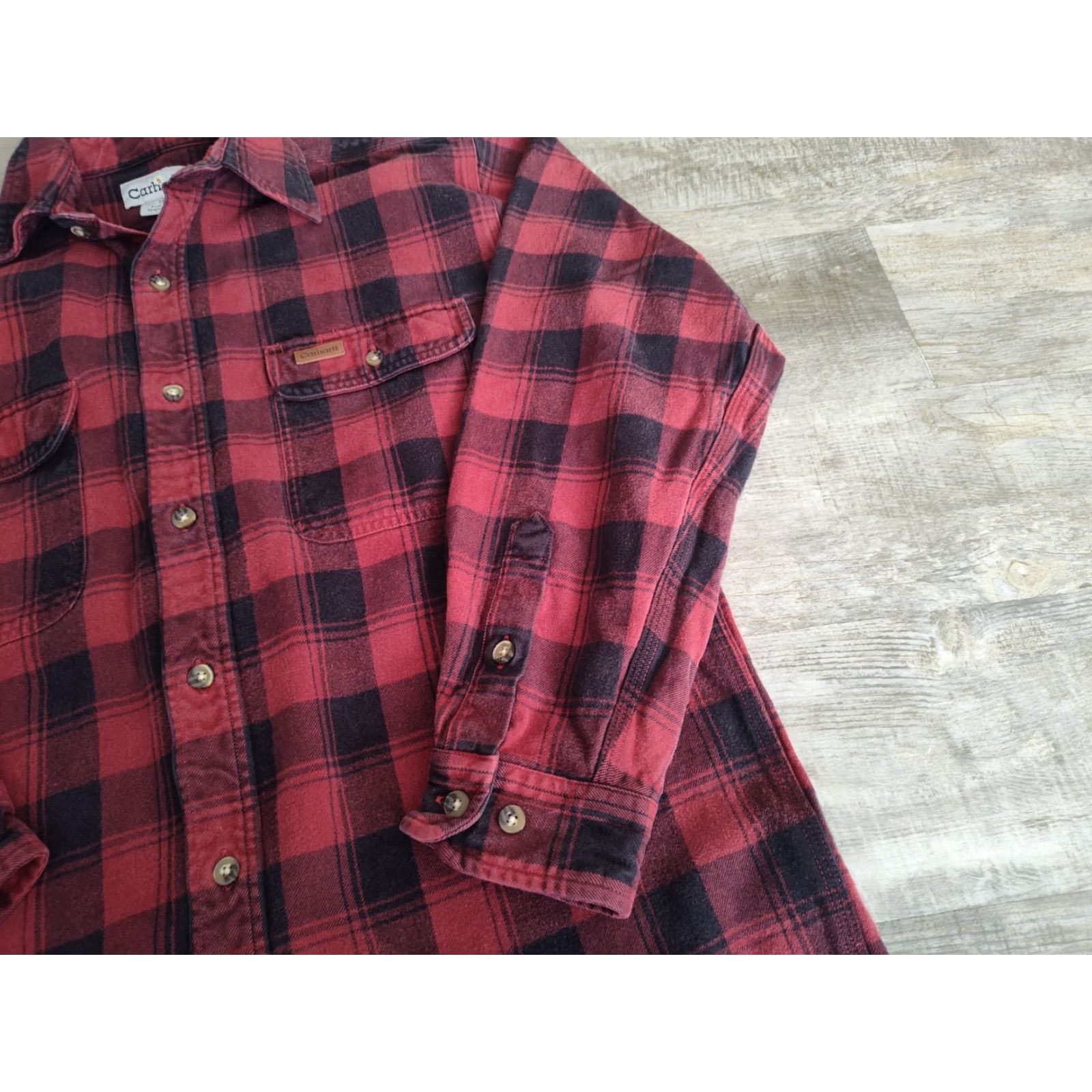 Carhartt Carhartt Shirt Adult M Red Plaid Flannel Heavyweight Long Sleeve Workwear Outdoor Mens Size US M / EU 48-50 / 2 - 3 Thumbnail