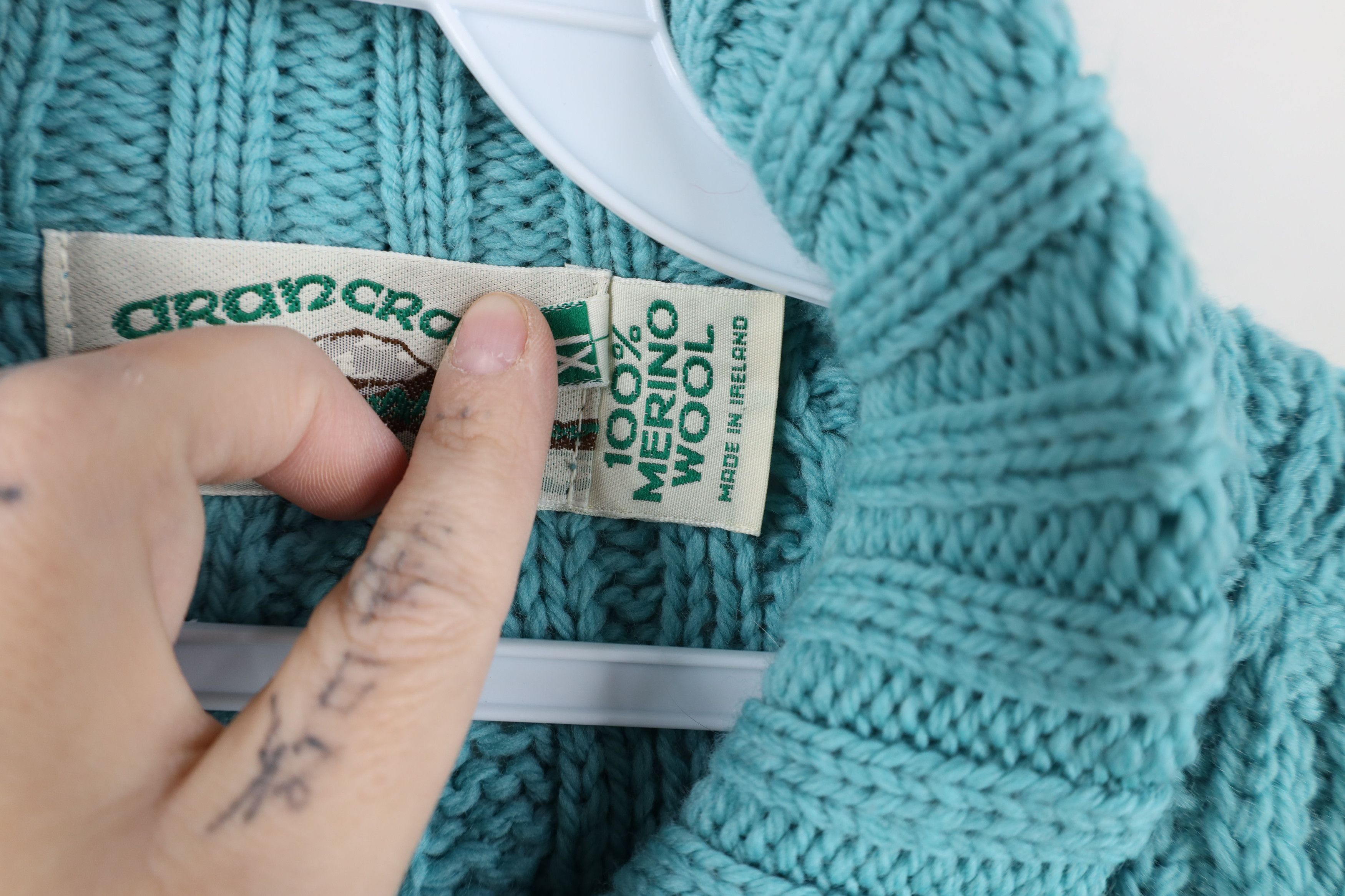 Vintage Vintage 90s Wool Aran Chunky Fisherman Cable Knit Sweater Size XL / US 12-14 / IT 48-50 - 9 Thumbnail