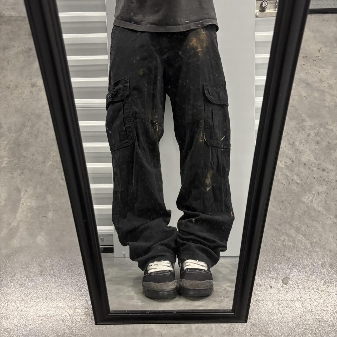 Japanese Brand × Vintage Crazy Vintage Y2K/2000s Grunge Black Skater Cargo Pants! Size US 32 / EU 48 - 1 Thumbnail