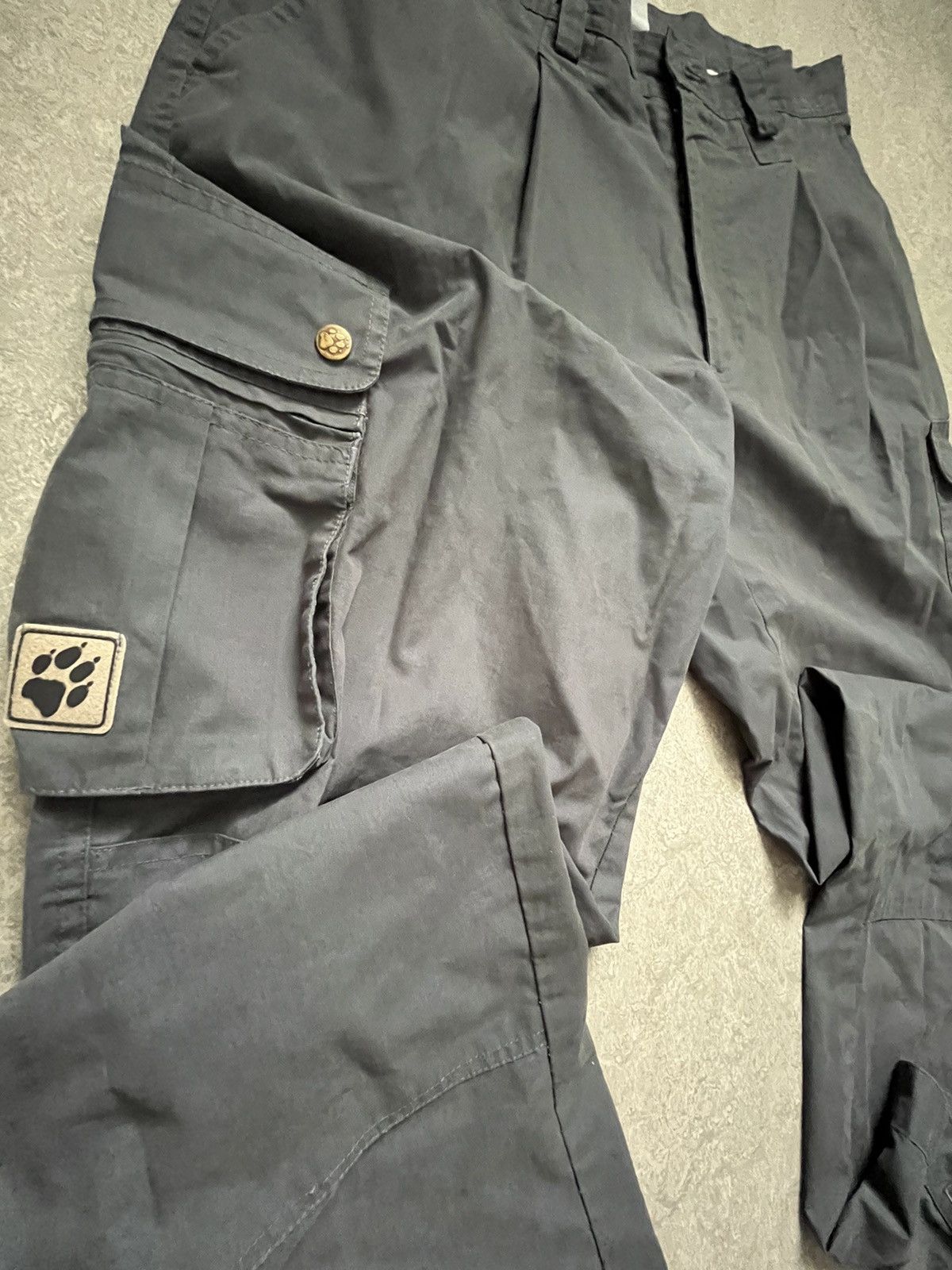 Jack Wolfskin Tactical Military-Style Cargo Pants Black Nylon, Convertible Size US 35 - 2 Thumbnail