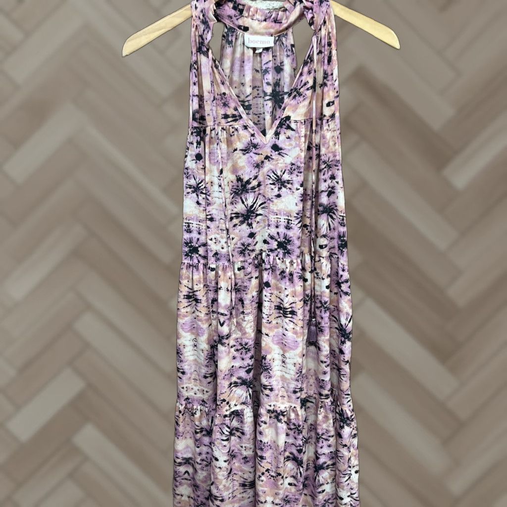 Anthropologie VINTAGE Anthropologie Boemo Maxi Dress Large Pink Floral Sleeveless Womens Size L / US 10 / IT 46 - 1 Thumbnail