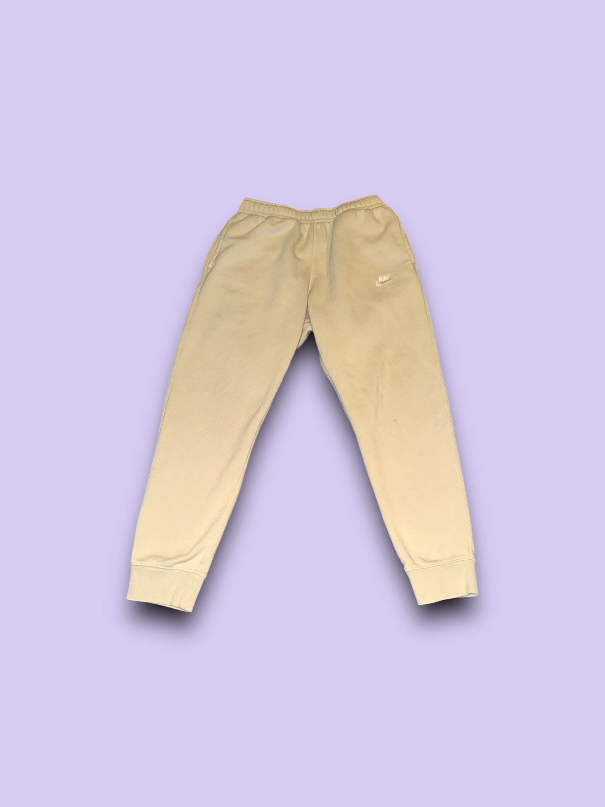Nike Nike sportswear club fleece tapered sweatpants beige medium Size US 32 / EU 48 - 2 Thumbnail