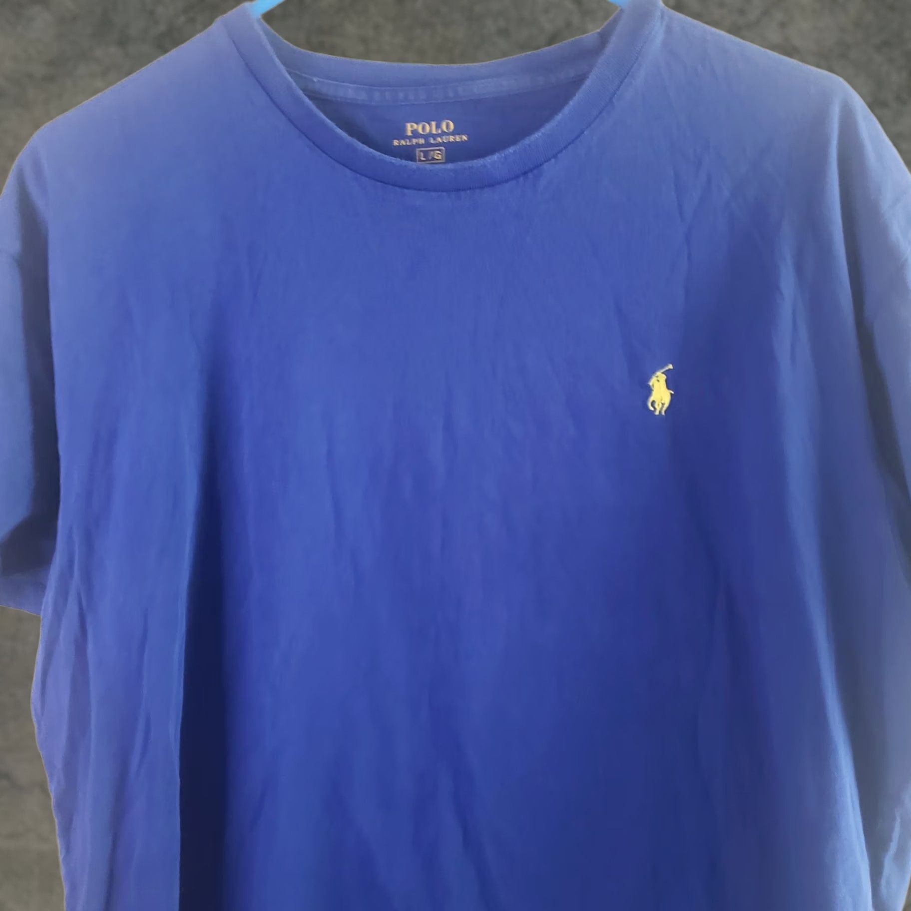 Polo Ralph Lauren Polo Ralph Lauren Shirt Mens L Blue Short Sleeve Logo Crew Neck Classic Fit Size US L / EU 52-54 / 3 - 1 Thumbnail