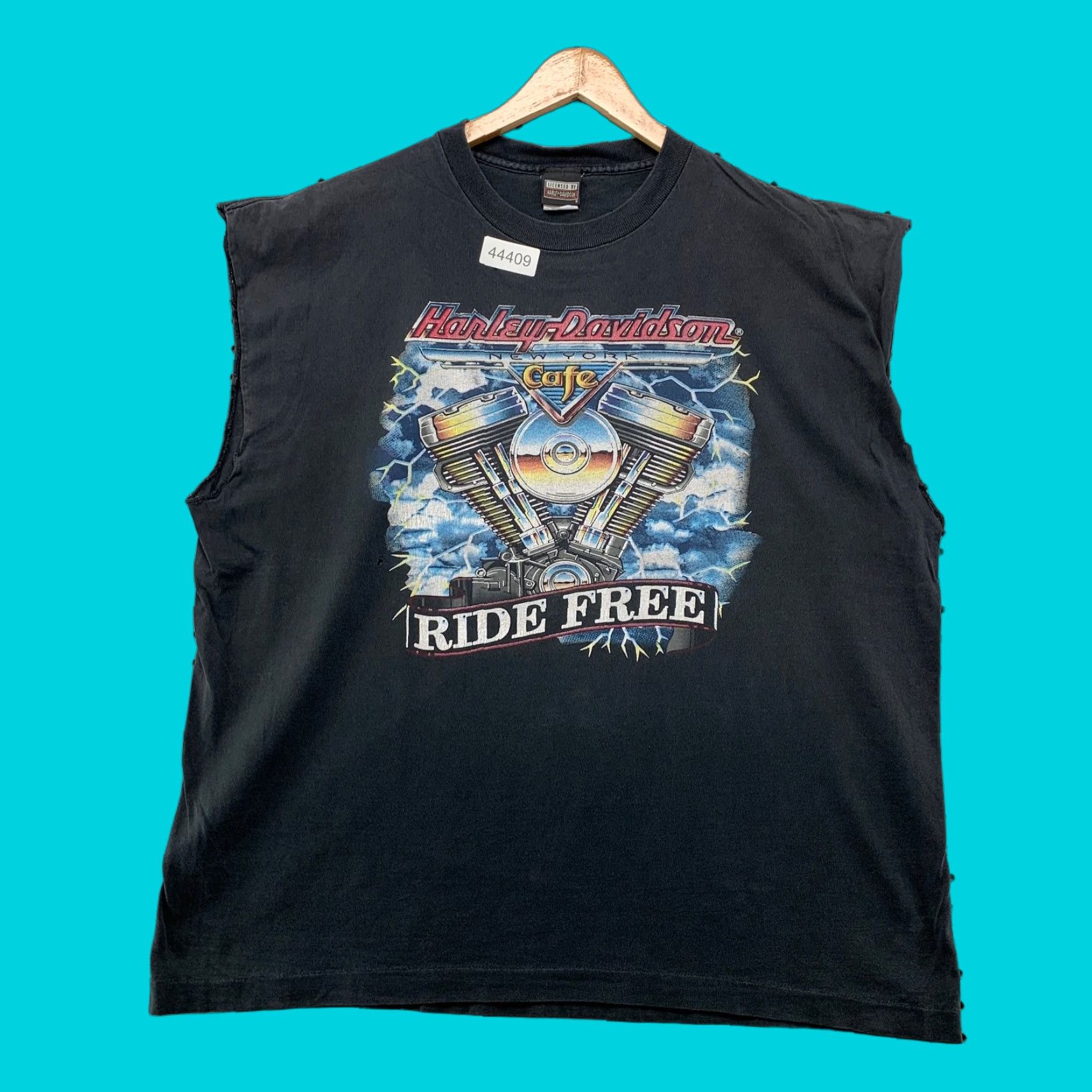 Harley Davidson VINTAGE Harley-Davidson Ride Free Sleeveless Shirt Mens 2XL Black Cotton Graphic Print USA Motorcycle 90s Mens Size US XXL / EU 58 / 5 - 1 Thumbnail