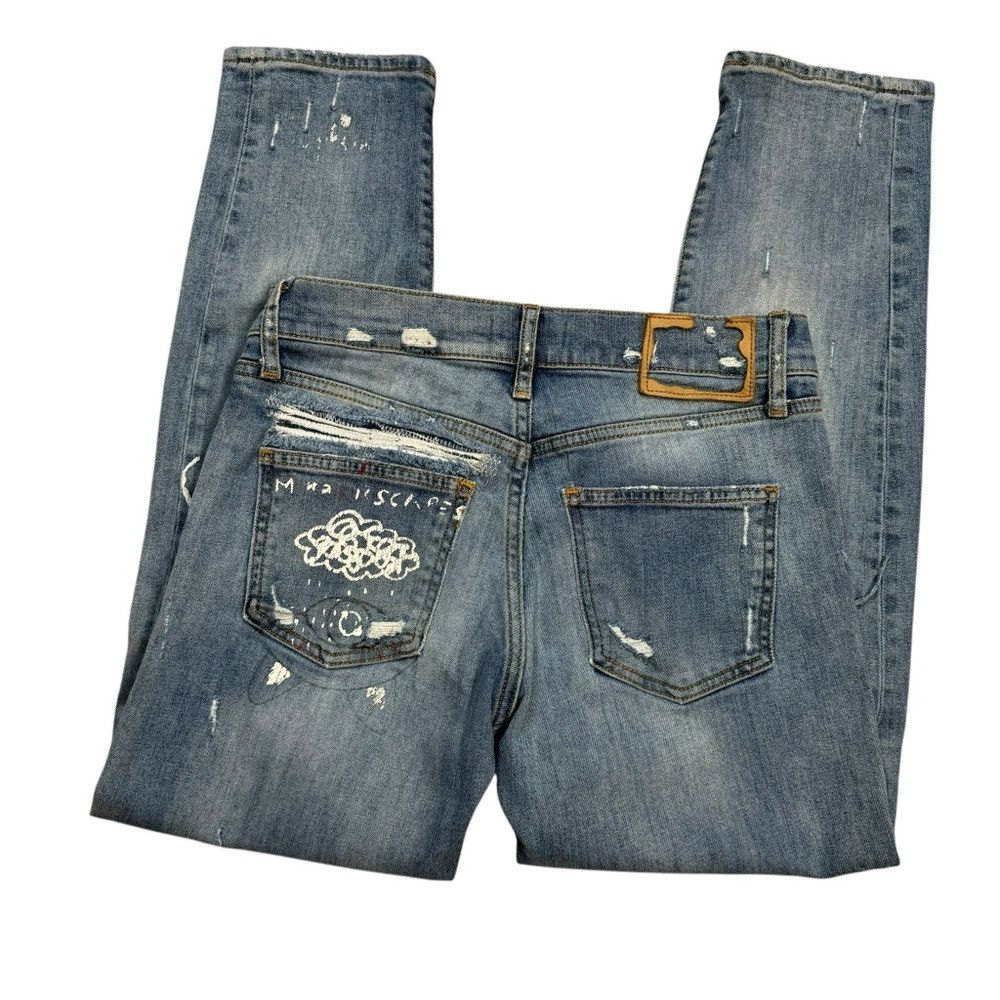 Zara Zara Premium Denim Collection Distressed Patchwork Jeans Si Size 27" / US 4 / IT 40 - 3 Thumbnail