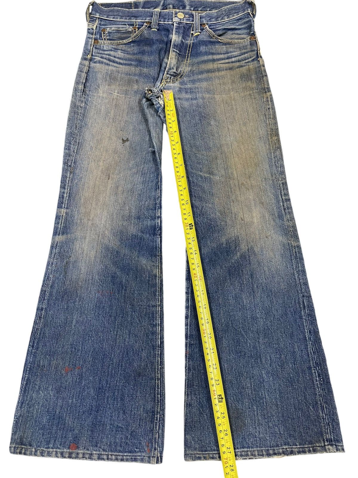 If Six Was Nine Vintage Japanese Brand Mud Wash Bell Bottom Flare Jeans Size US 29 - 14 Thumbnail