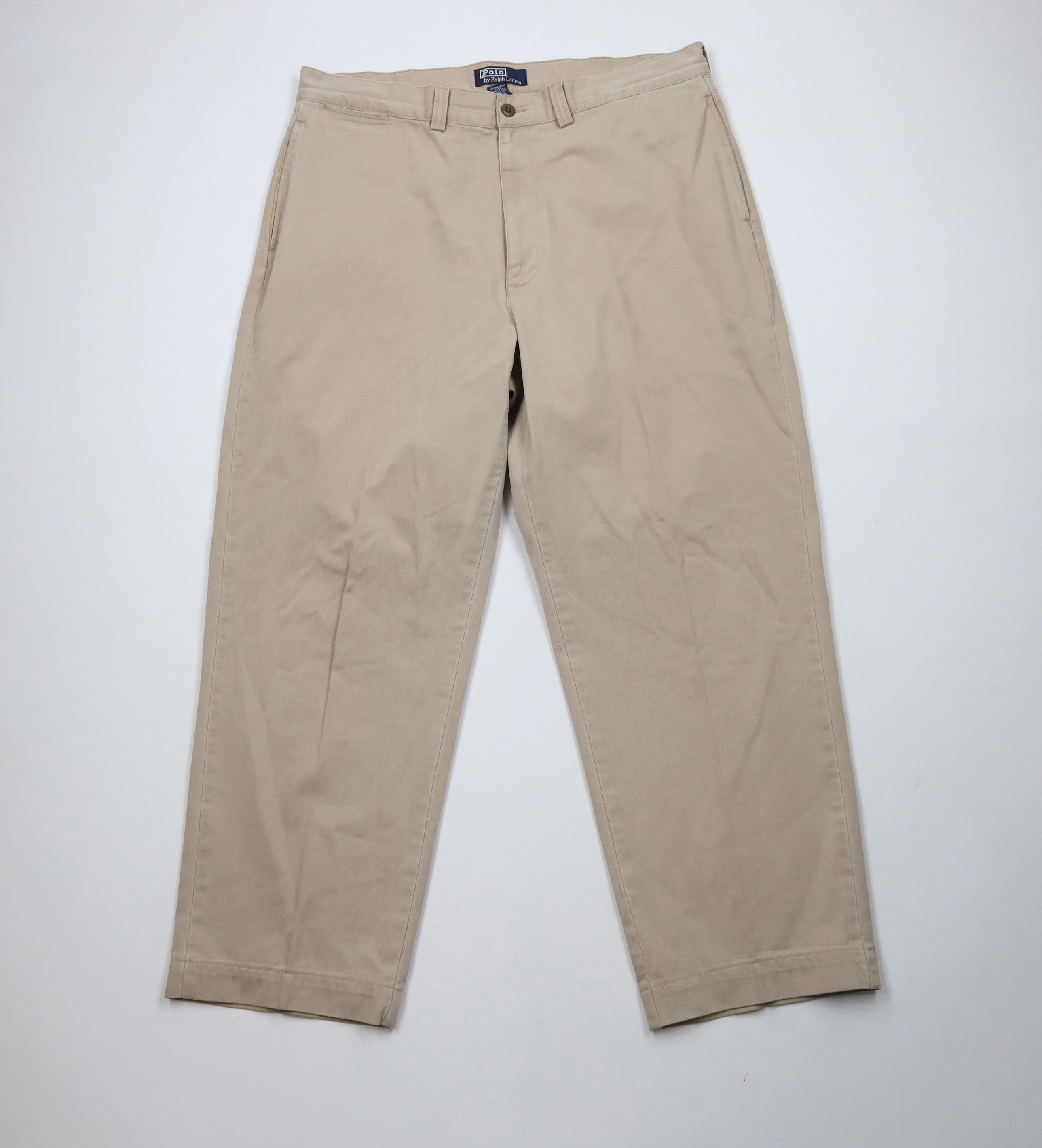 Ralph Lauren × Vintage Vintage 90s Ralph Lauren Wide Leg Chino Pants Beige Cotton Size US 38 / EU 54 - 1 Thumbnail