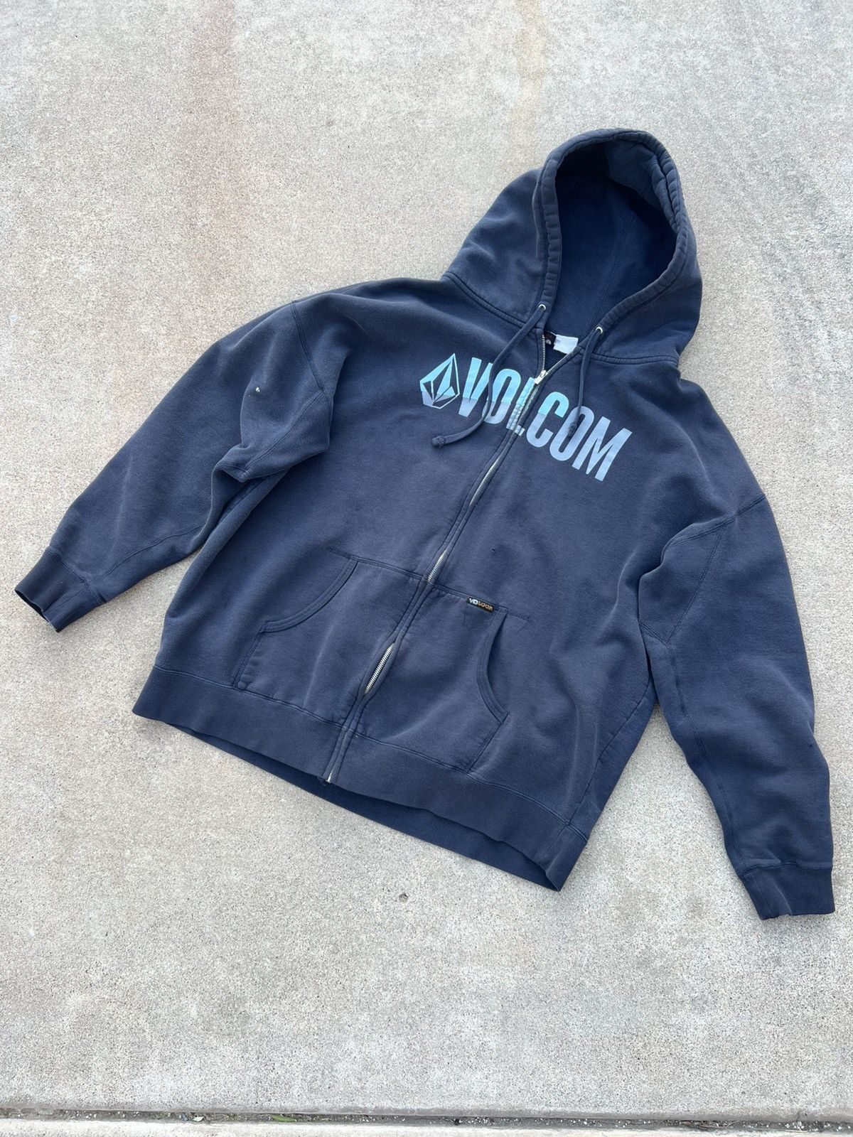Vintage × Volcom Vintage navy Volcom zip up hoodie Size US XL / EU 56 / 4 - 1 Thumbnail