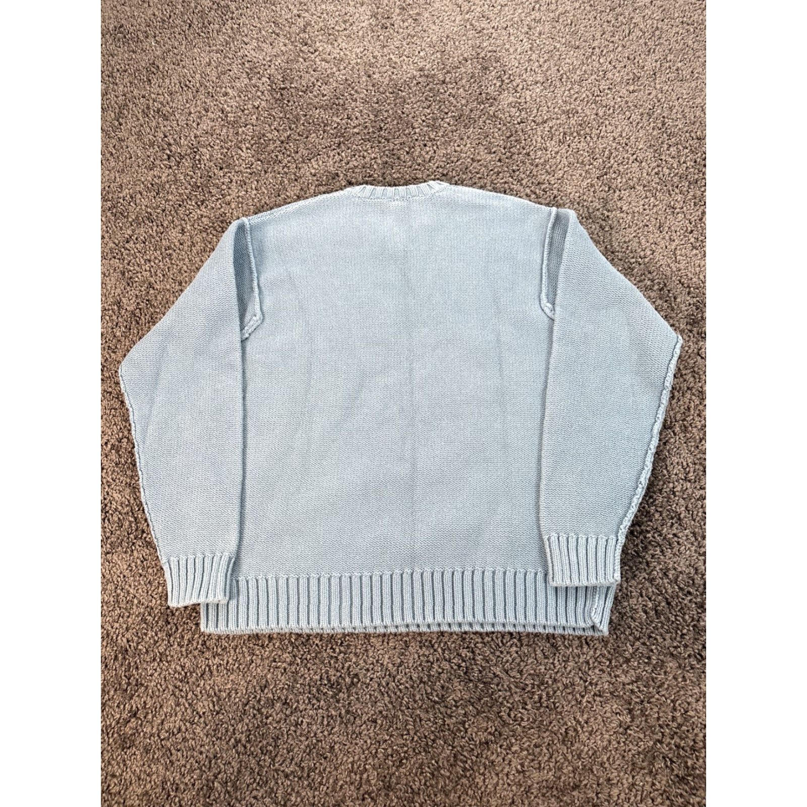 Gap VINTAGE Gap Sweater Mens 2XL Blue Cotton V Neck Chunky Knit Fisherman Pullover Knitwear Cozy Preppy Casual Winter Fall Mens Size US XXL / EU 58 / 5 - 5 Thumbnail