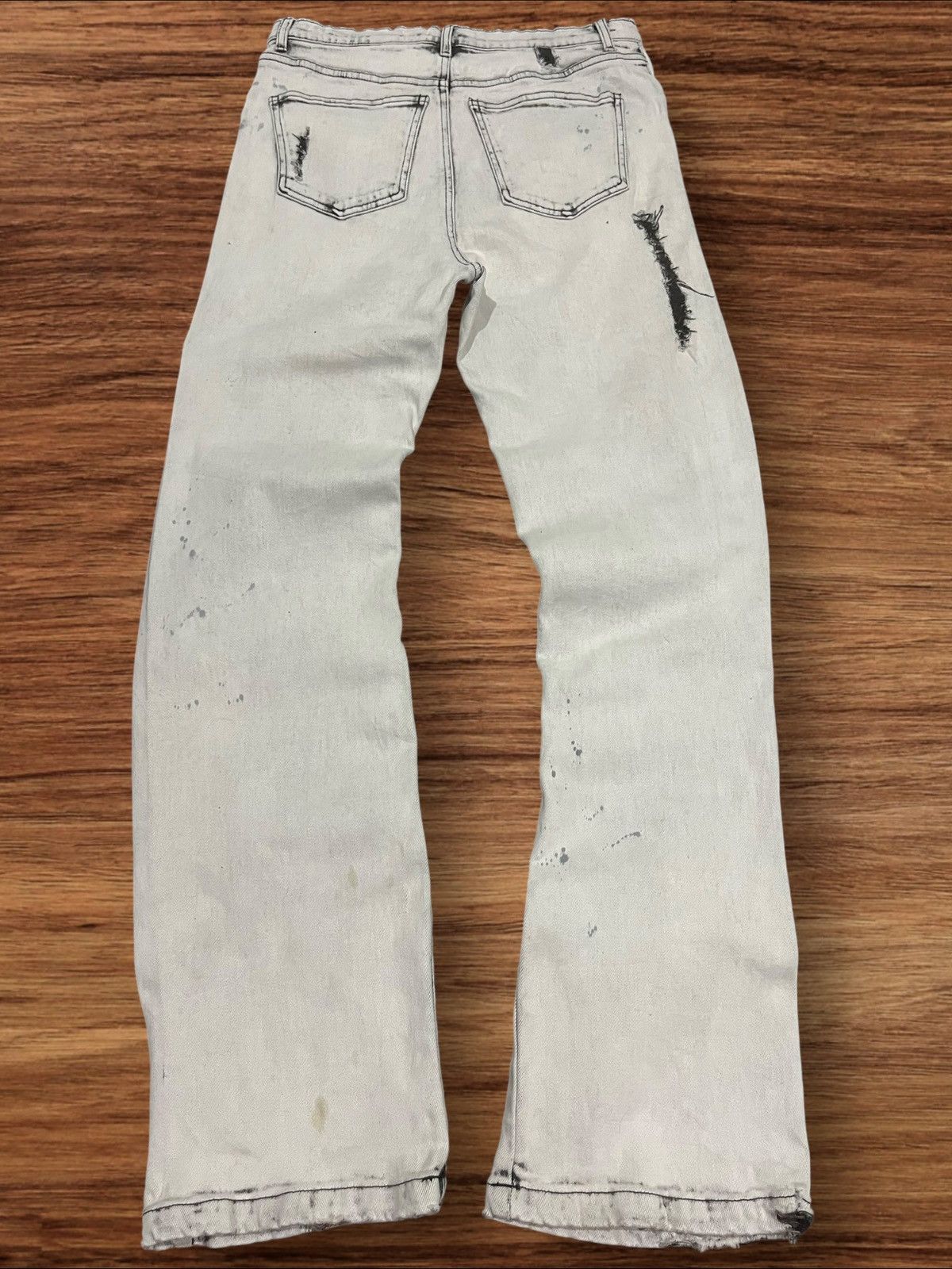 Other Japanese Brand New Flow Distressed Painted Flare Jeans Size US 30 / EU 46 - 2 Thumbnail