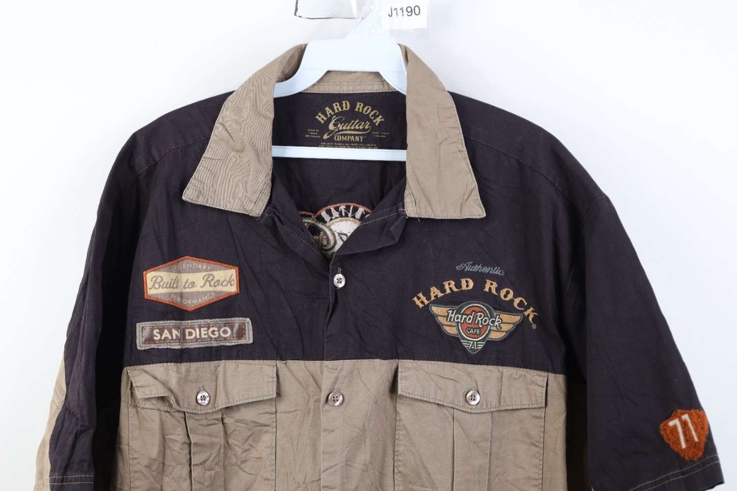 Hard Rock Cafe Vintage Y2K Hard Rock Cafe San Diego Button Shirt Brown Size US XXL / EU 58 / 5 - 2 Thumbnail