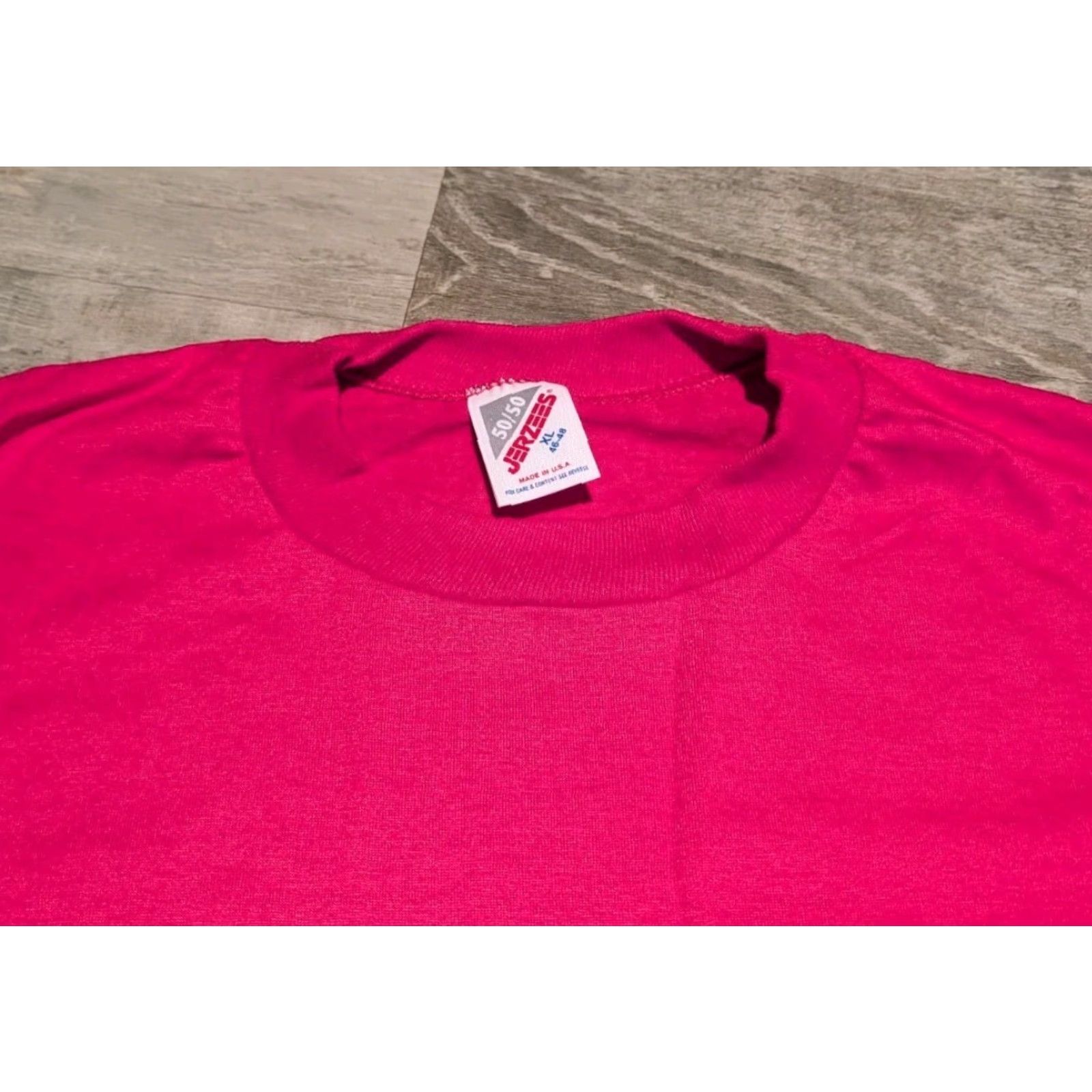 Jerzees VINTAGE Jerzees 50/50 Tee Shirt Lot Of 2 USA Made XL Pink & Yellow Short Sleeve Crew Neck Mens 90s NWOT Size US XL / EU 56 / 4 - 7 Thumbnail