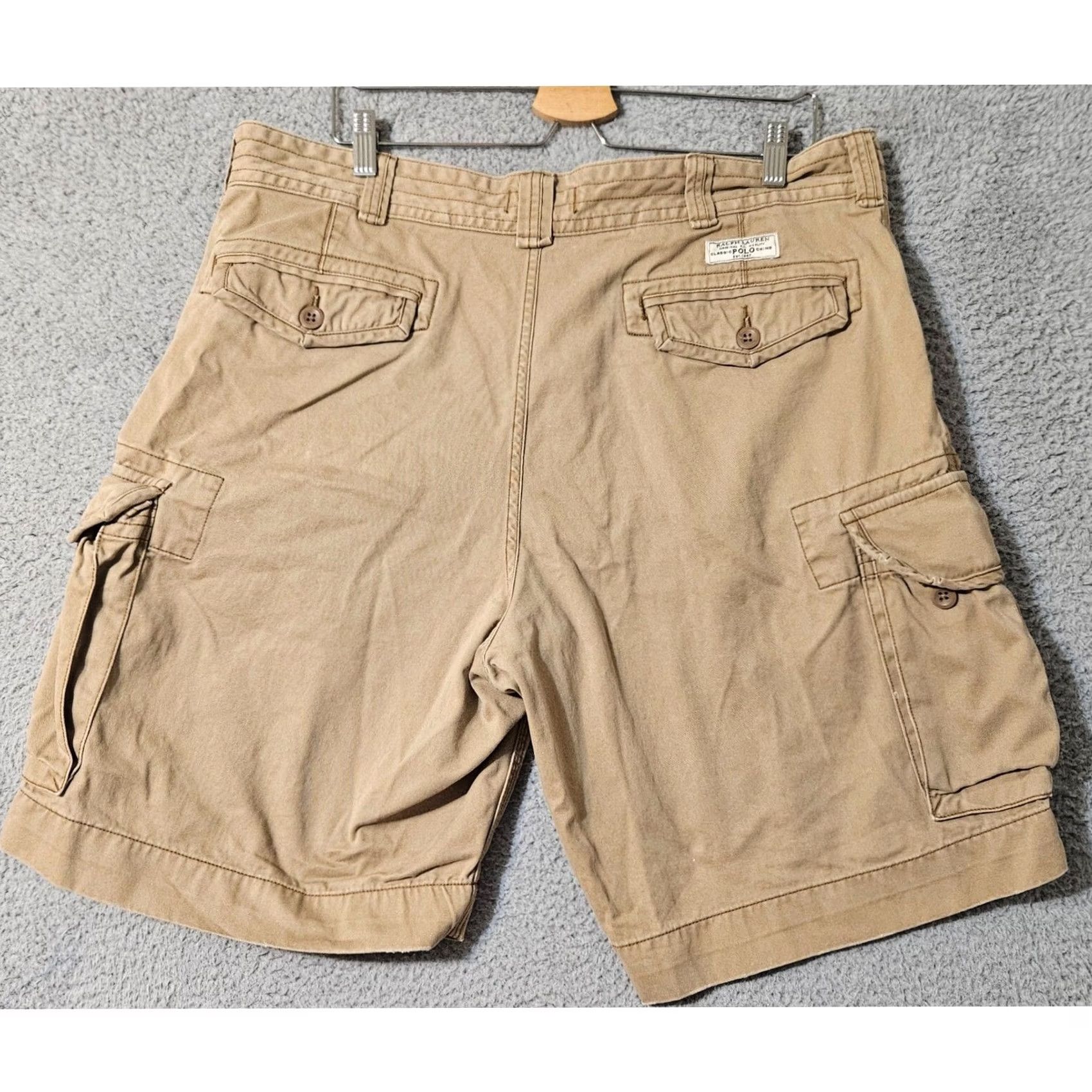 Polo Ralph Lauren Polo Ralph Lauren Cargo Shorts Mens 38 Brown Military Paratrooper 10" Heavy Y2K Size US M / EU 48-50 / 2 - 2 Thumbnail