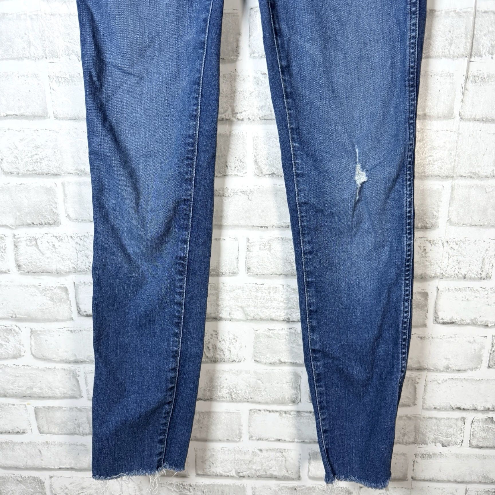 Madewell MADWELL Distressed Blue Skinny Jeans Womens Size 25 Regular High Rise Size 42" / US 20 - 3 Thumbnail