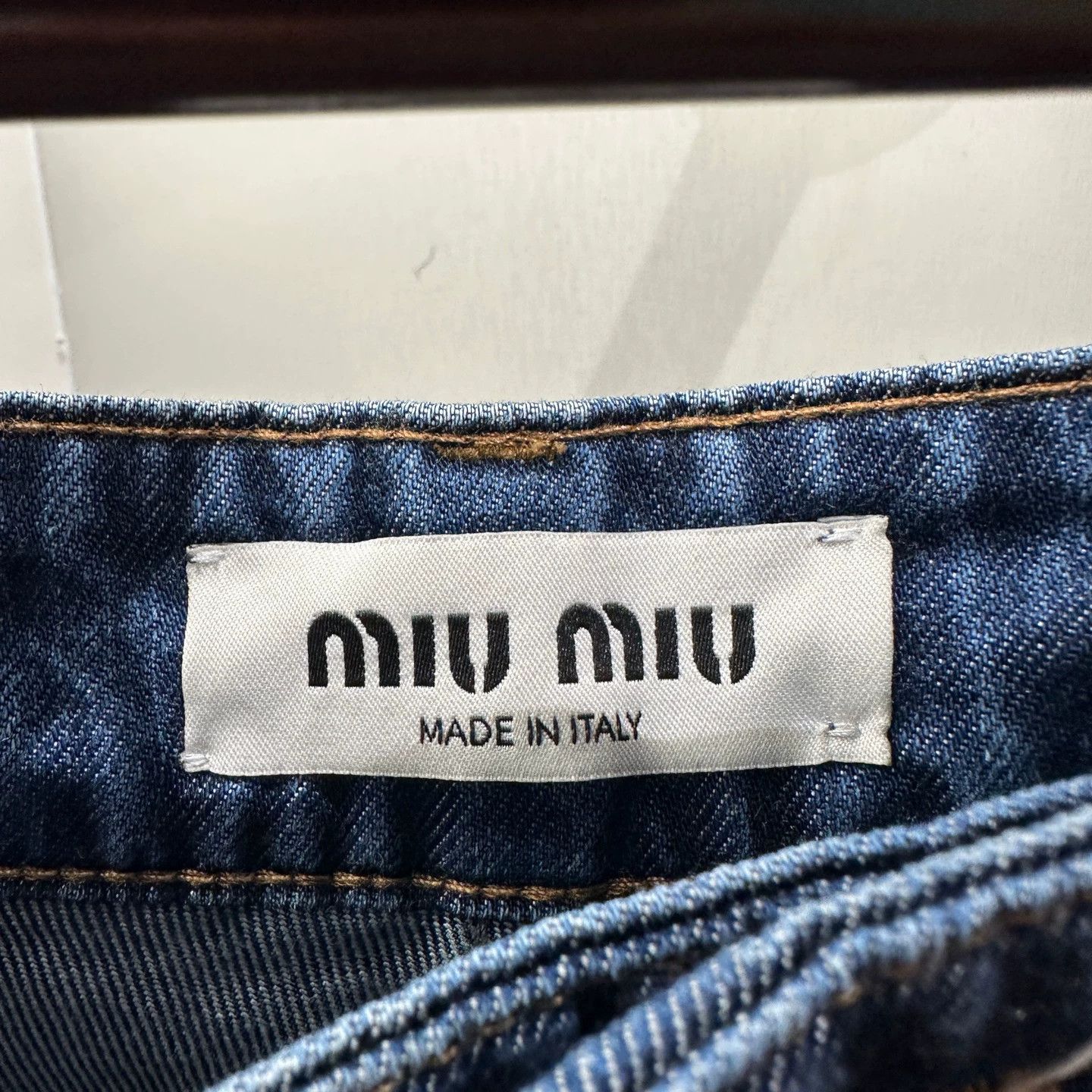 Miu Miu MIU MIU may451 logo embroidery denim pants 40 Size 27" / US 4 / IT 40 - 3 Thumbnail