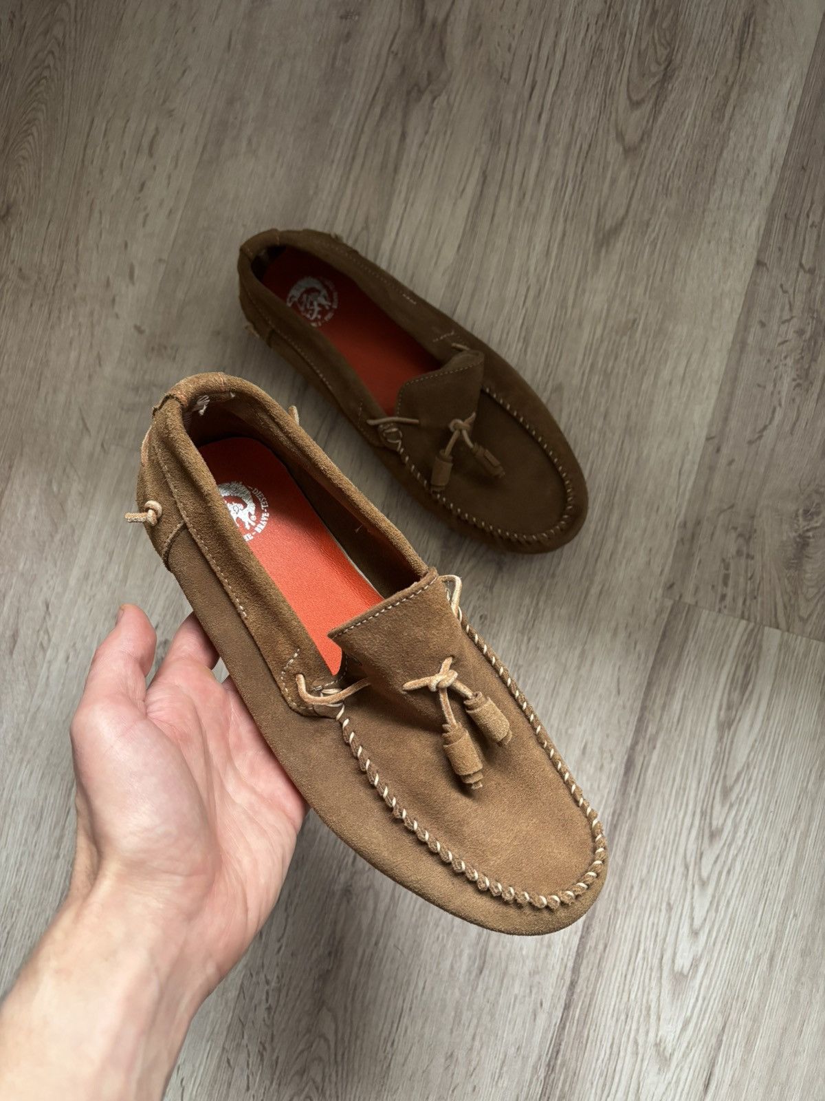 Diesel Diesel Men’s Brown Suede Leather Driving Loafers Tassel Size US 8 / EU 41 - 1 Thumbnail
