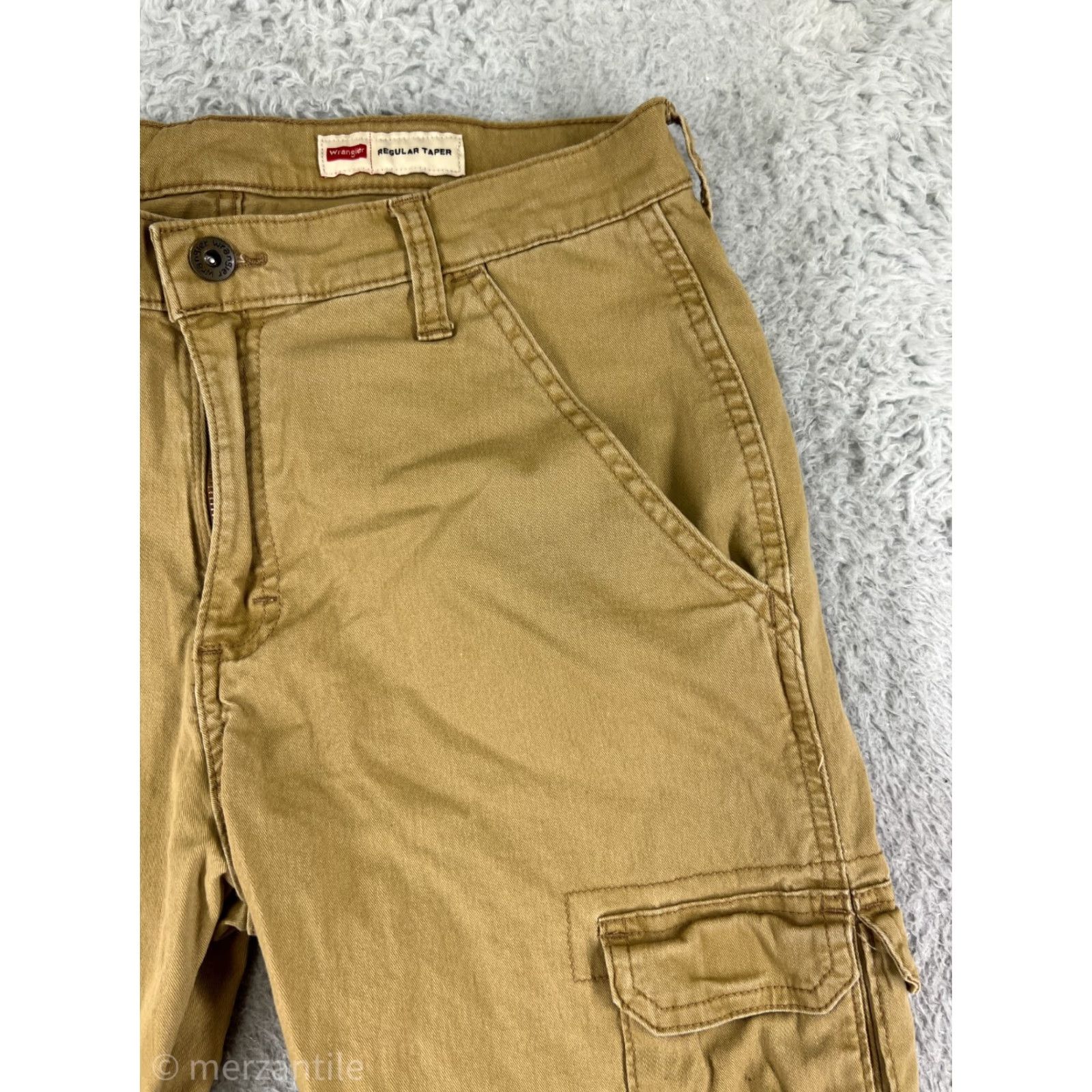 Wrangler Wrangler Pants Mens 30 Beige Khaki Casual 100% Cotton Cargo Workwear Twill Pants Size US 30 / EU 46 - 6 Thumbnail
