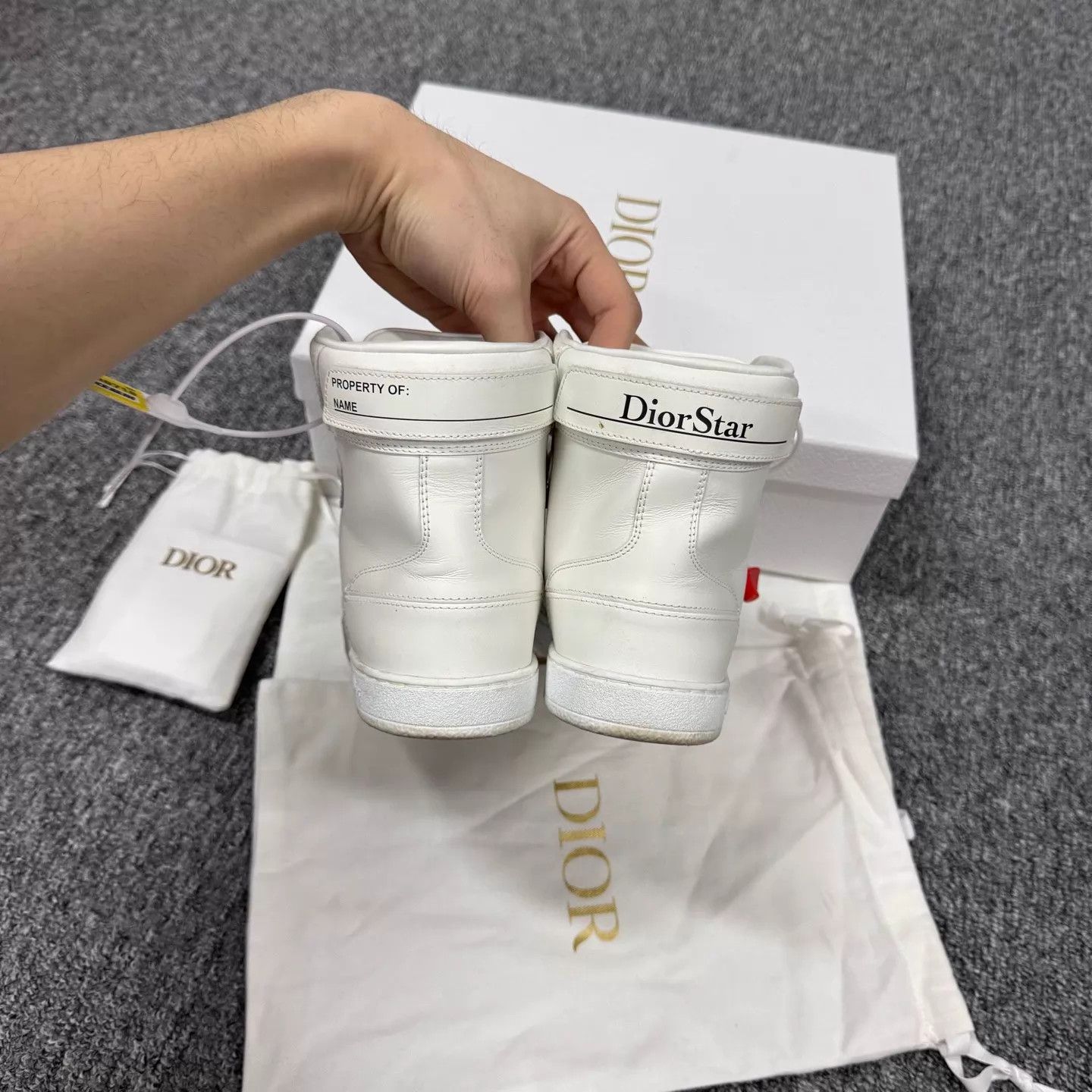 Dior Dior White Star Logo Letter Heel Suede Hi-Top 36.5 Size US 6 / IT 36 - 5 Thumbnail