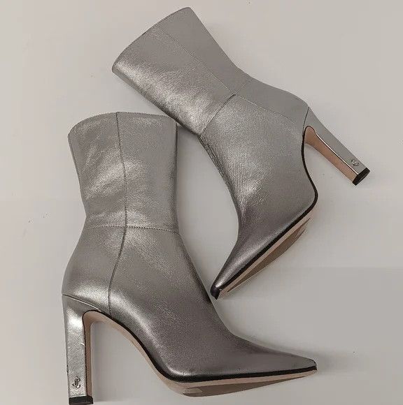 Jimmy Choo Jimmy Choo Merle 100 Metallic Leather Ankle Boots - EU36/US6 Size US 6 / IT 36 - 5 Thumbnail