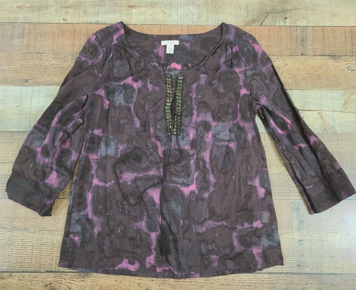 Designer J Crew Top Size 4 V Neck Light Weight 3/4 Sleeve Boho Size S / US 4 / IT 40 - 1 Thumbnail