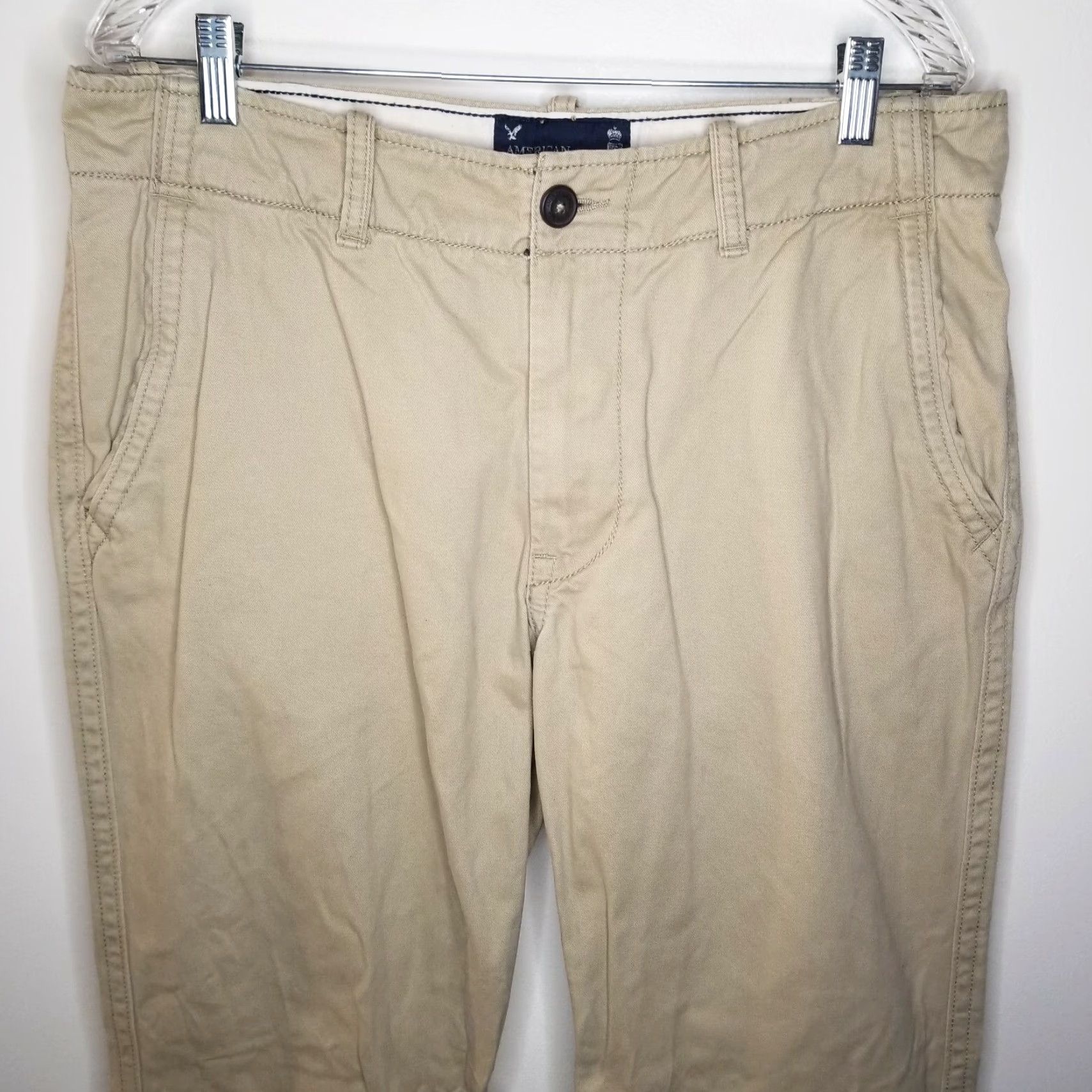 American Eagle Outfitters American Eagle Mens Chino Pants Straight 34x34 Beige Size US 34 / EU 50 - 2 Thumbnail