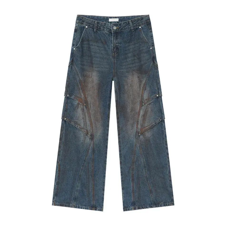 Japanese Brand Retro loose casual dyed denim jeans Size US 32 / EU 48 - 6 Thumbnail