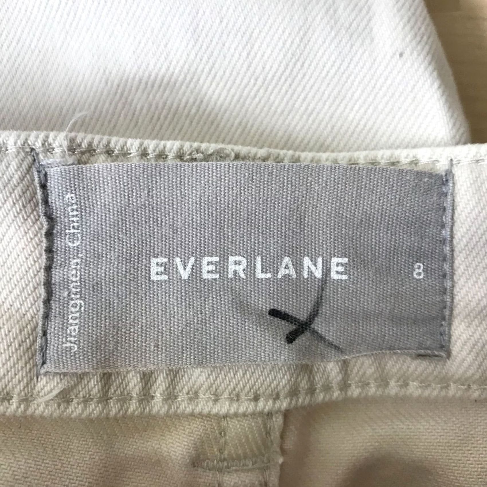 Everlane EVERLANE Womens Jeans 8 Ivory Cotton Blend Cropped Slim Size 30" / US 8 / IT 44 - 8 Thumbnail