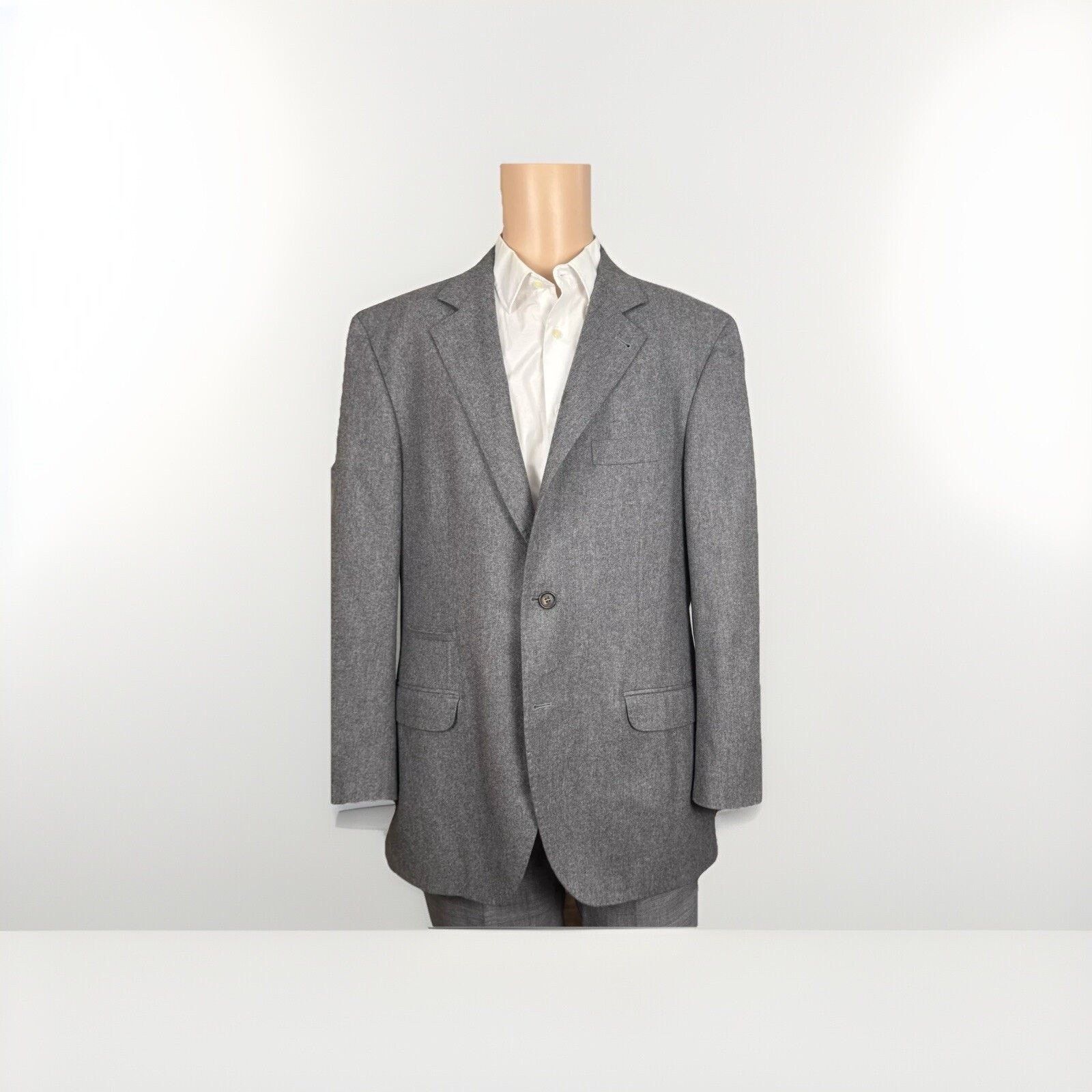 Brunello Cucinelli Brunello Cucinelli Gray Flannel Tweed Blazer Wool 54/44R Size 44R - 1 Thumbnail