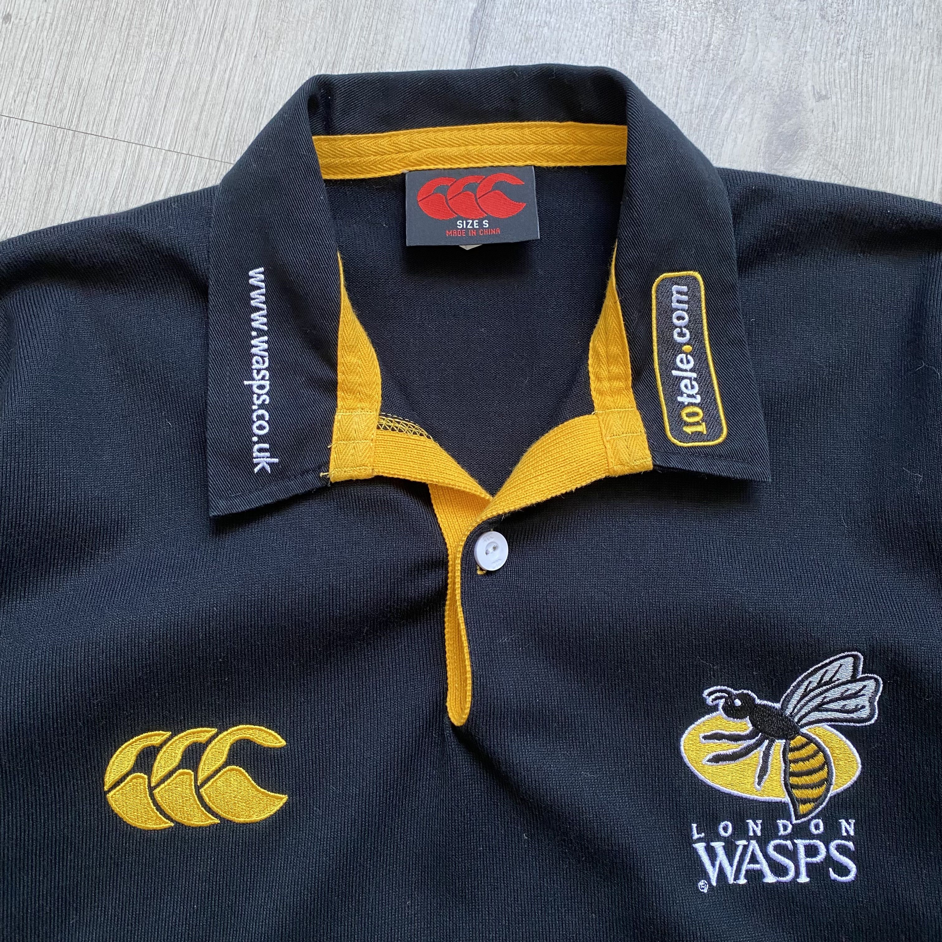 Canterbury of New Zealand 🏈Vintage London Wasps RFC rugby shirt jersey 05/06 Size US S / EU 44-46 / 1 - 5 Thumbnail