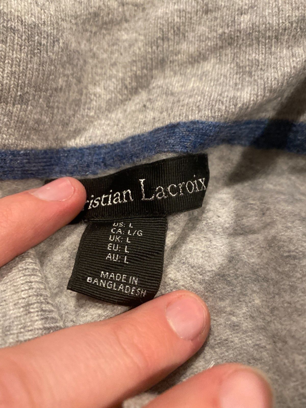 Christian Lacroix Christian Lacroix Men's 100% 2- Ply Cashmere 1/4-Zip Sweate Size US L / EU 52-54 / 3 - 3 Thumbnail