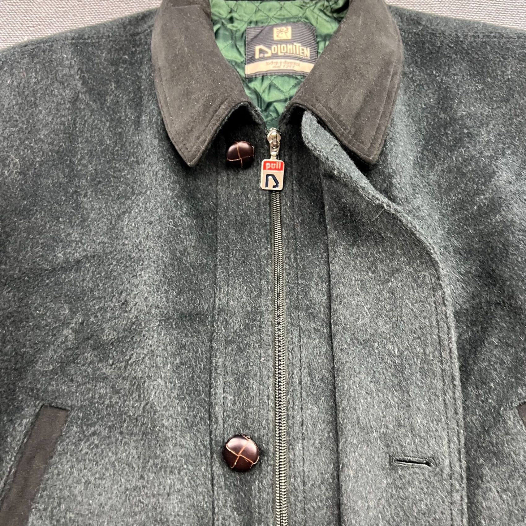 Vintage Dolomiten Sportswear Coat Mens Trench Coat Wool Lined Loden Green 52 Regular Wool Mohair Size US L / EU 52-54 / 3 - 5 Thumbnail