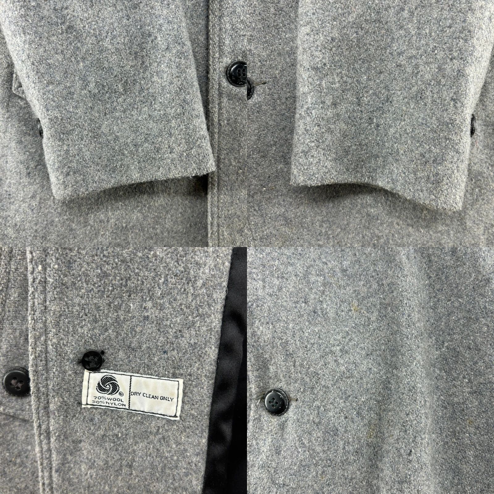 Vintage VINTAGE Casualcraft Coat Mens 42 Gray Overcoat Long Wool Trench Solid Tweed 90s Size US XS / EU 42 / 0 - 8 Thumbnail