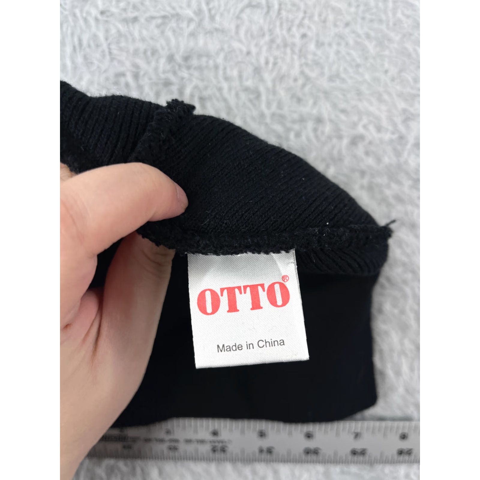 Vintage Otto Beanie Recovery Warrior Toque Adult One Size Black Knit Cotton Acrylic Blend Size ONE SIZE - 6 Thumbnail