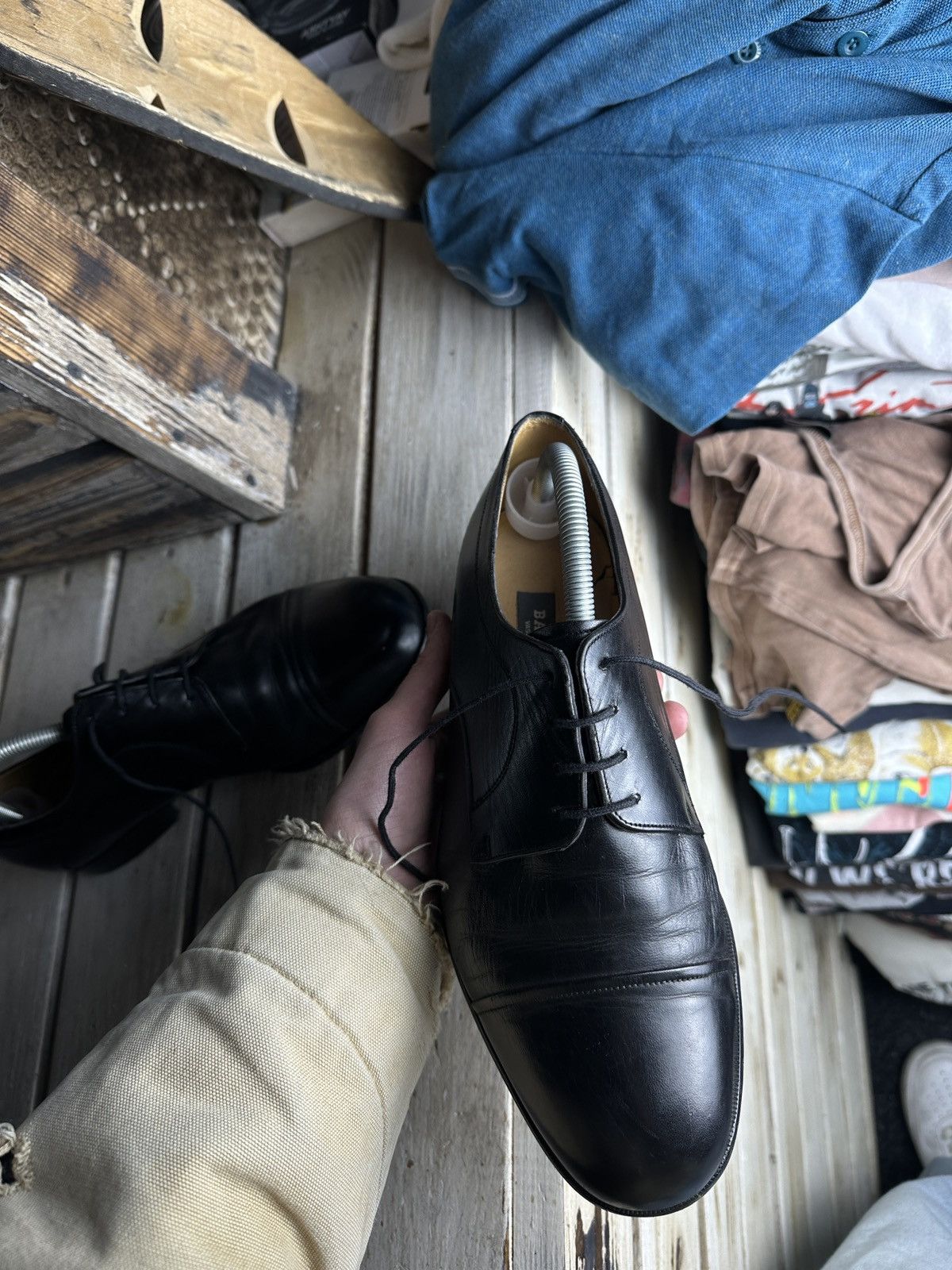 Bally LUXURY 🚨 BALLY VNTG SHOES MEN BLACK LUXURY SHELSEY RARE Size US 9 / EU 42 - 3 Thumbnail