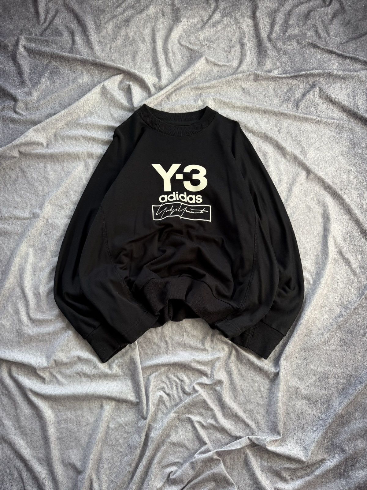 Adidas × Y-3 Y-3 Adidas Yohji Yamamoto Sweatshirt Stacked Logo Crewneck Size US M / EU 48-50 / 2 - 1 Thumbnail