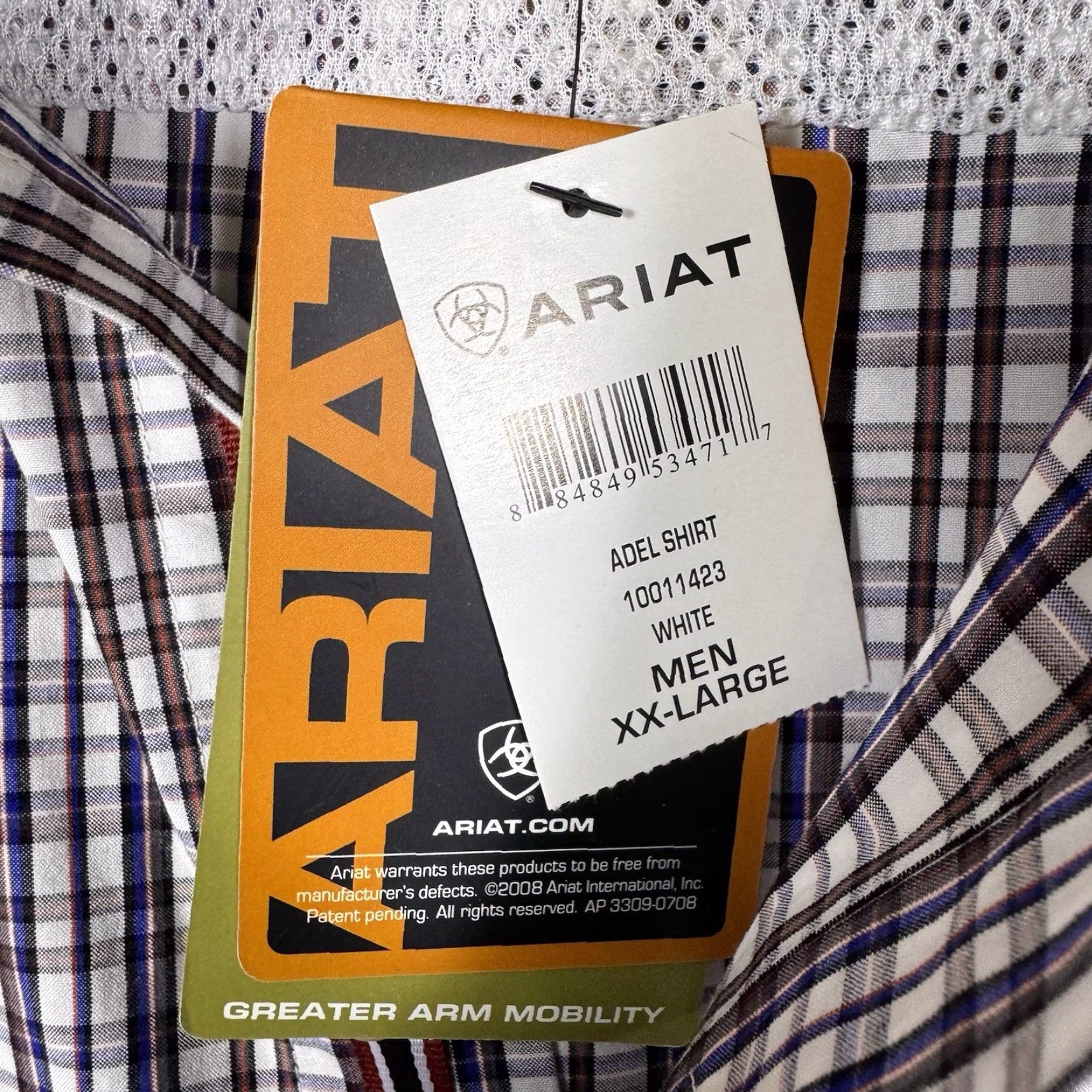 Ariat Ariat Pro Series Shirt Men's 2XL XXL Adel Plaid Workwear Utility Wicking UPF Shirt Size US XXL / EU 58 / 5 - 7 Thumbnail
