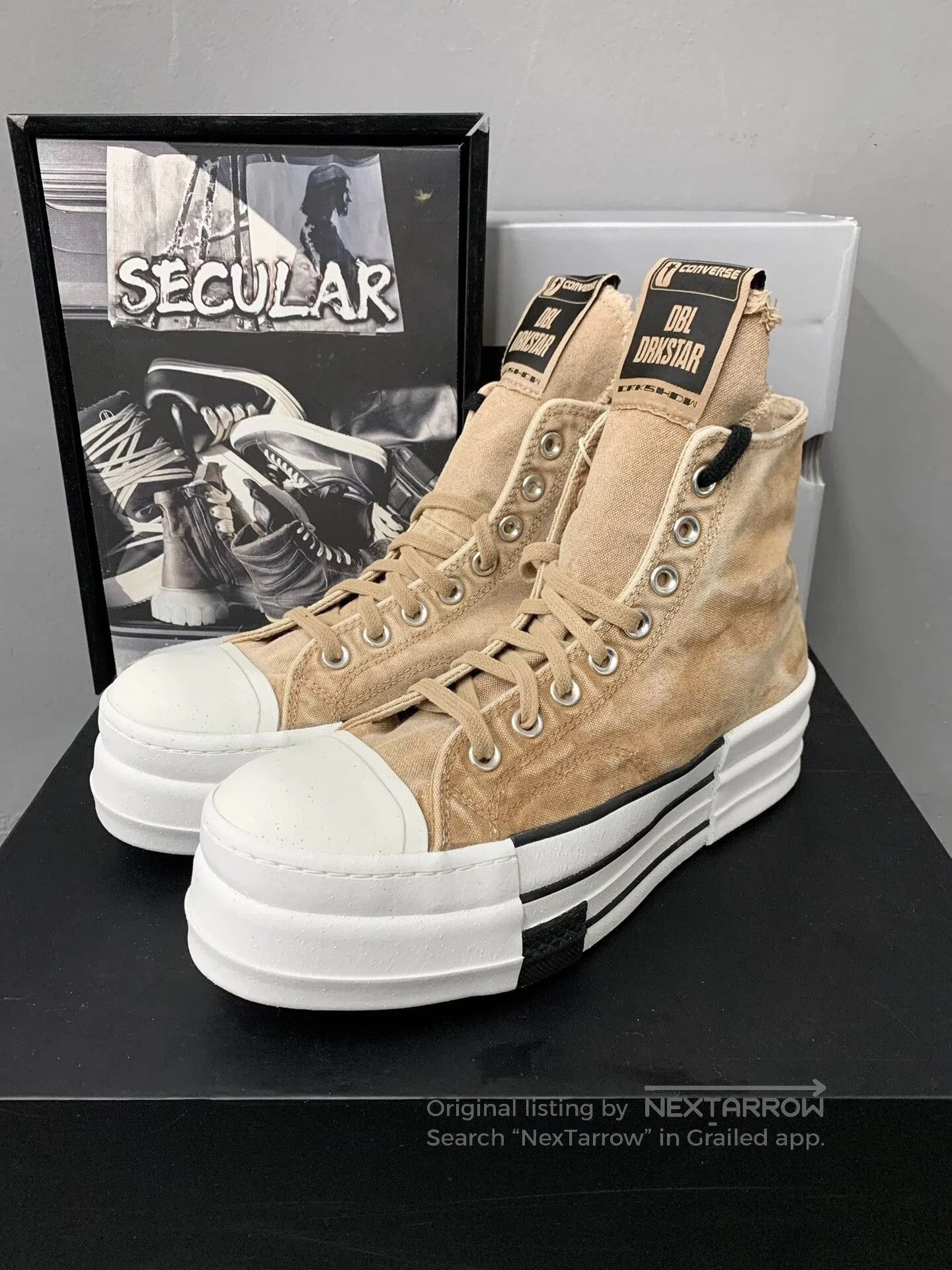 Rick Owens Drkshdw Rick Owens Converse High-Top Platform Sneakers. Size US 7 / EU 40 - 4 Thumbnail