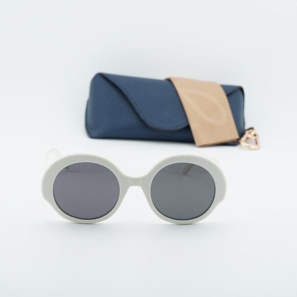 Loewe Loewe LW40135I 25A Sunglasses Ivory Round Frame, Smoke Size ONE SIZE - 10 Thumbnail