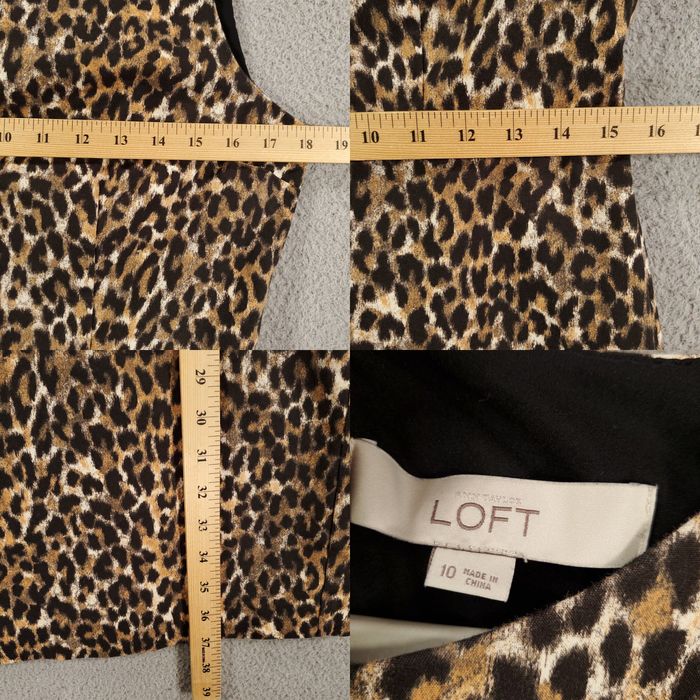 Loft Loft Dress Womens 10 Animal Print Pencil Shift Back Zip Mini Grailed