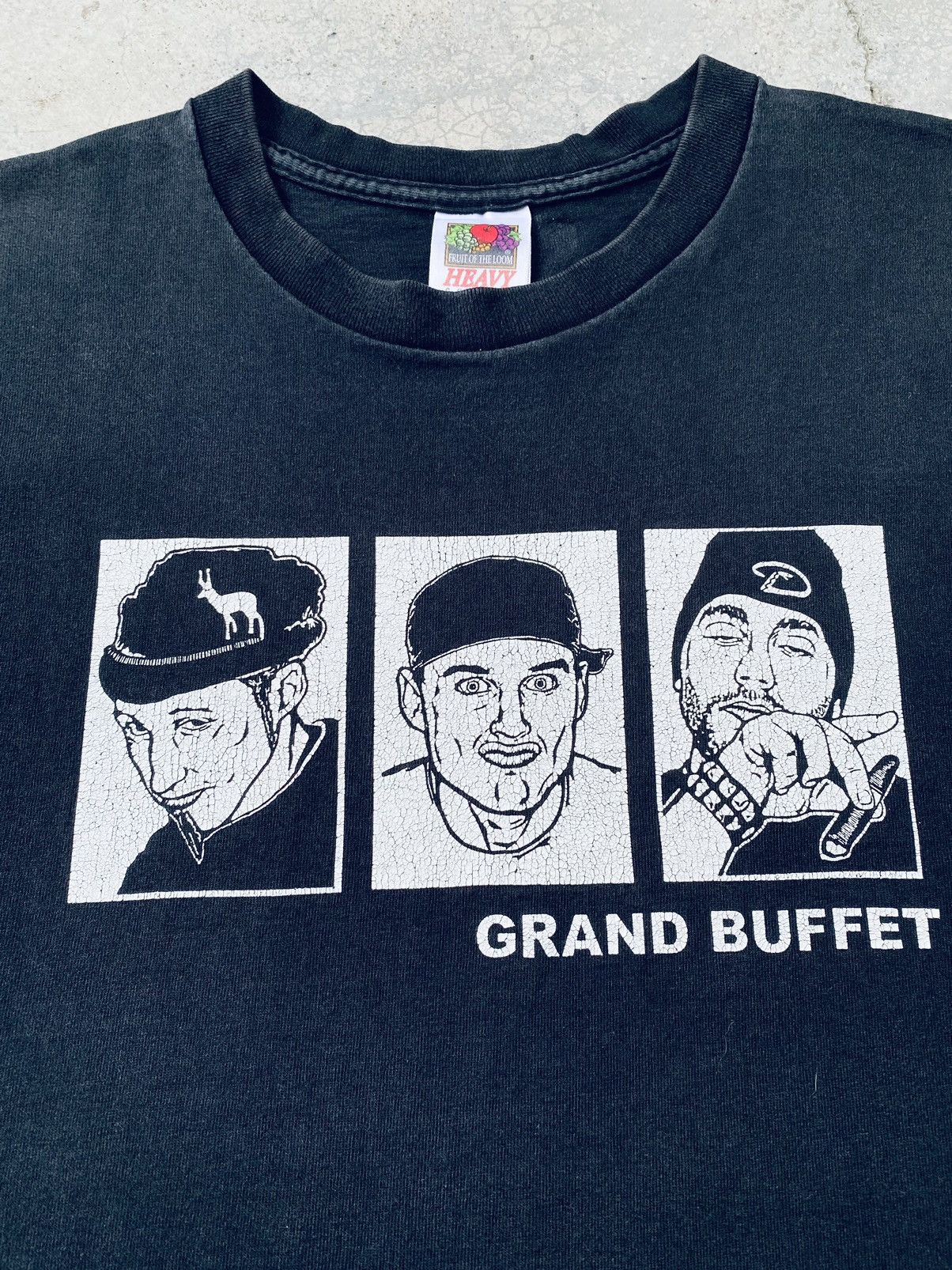 Band Tees Vintage 90s Grand Buffet Distressed Band Tees Size US M / EU 48-50 / 2 - 3 Thumbnail